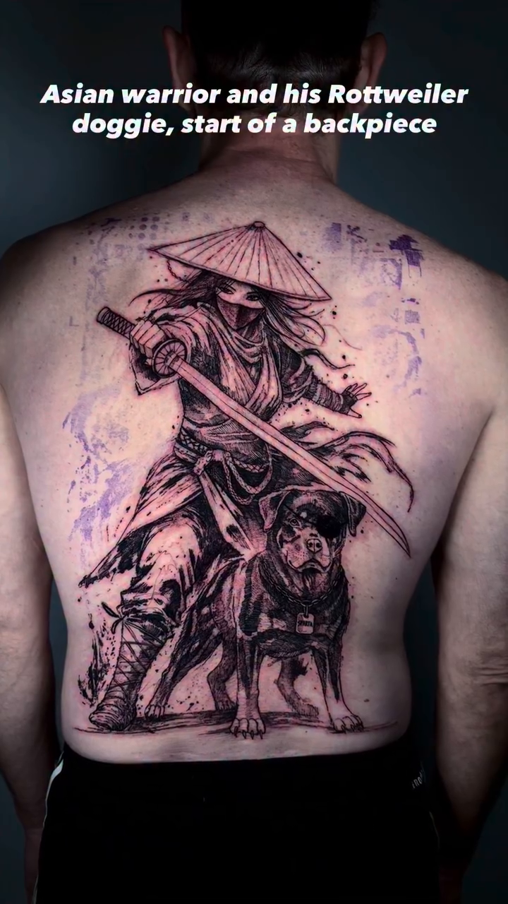 Tattoo by @supremedrone — japanese_irezumi, black_and_grey