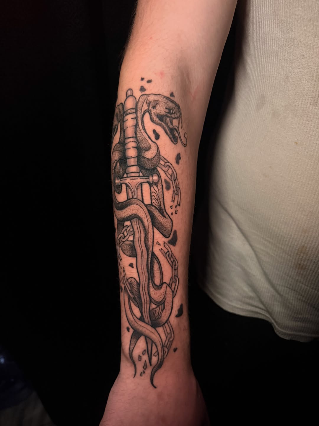 Tattoo by @justnic_ink13 — black_and_grey, chicano