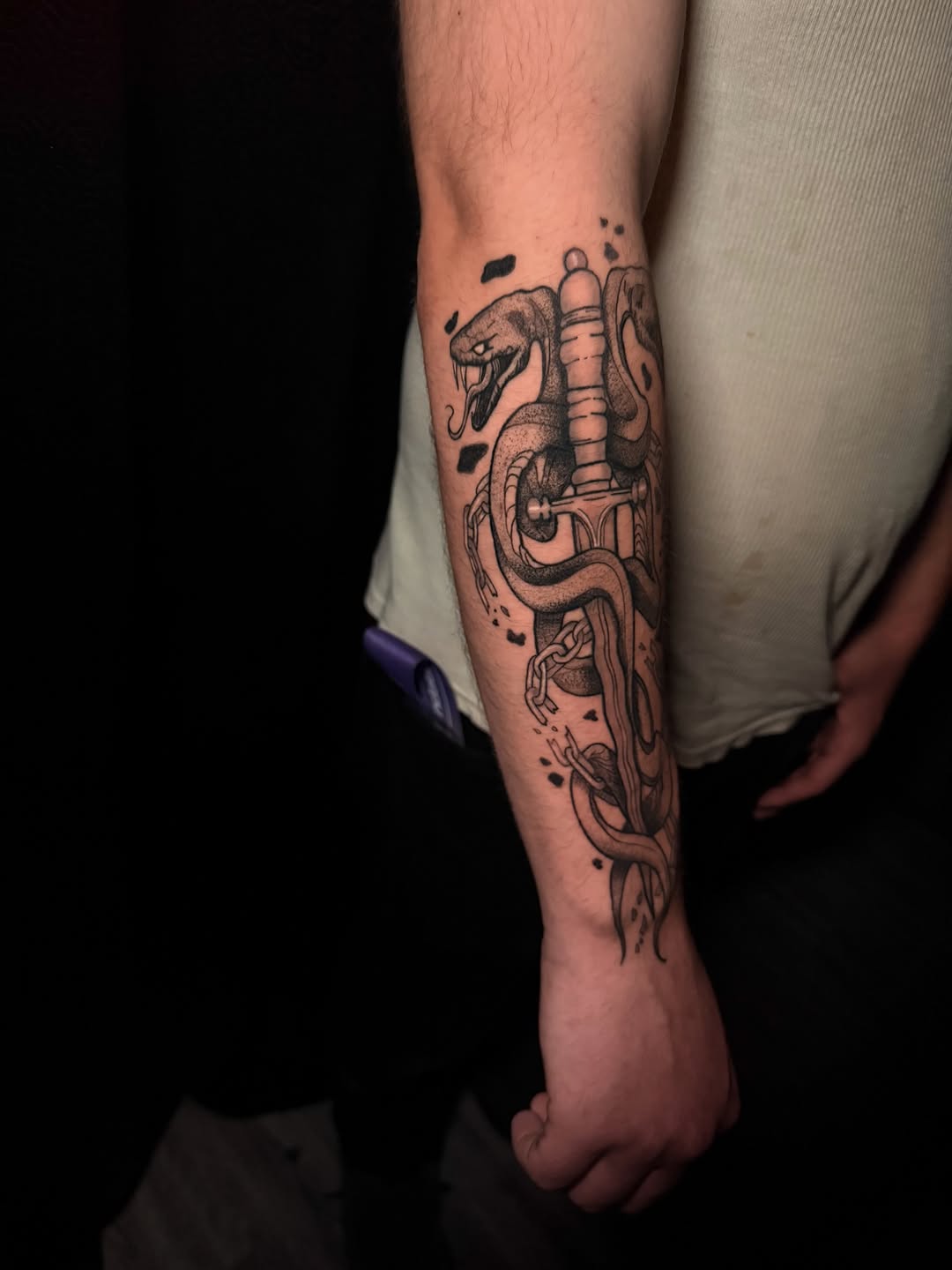 Tattoo by @justnic_ink13 — black_and_grey, chicano