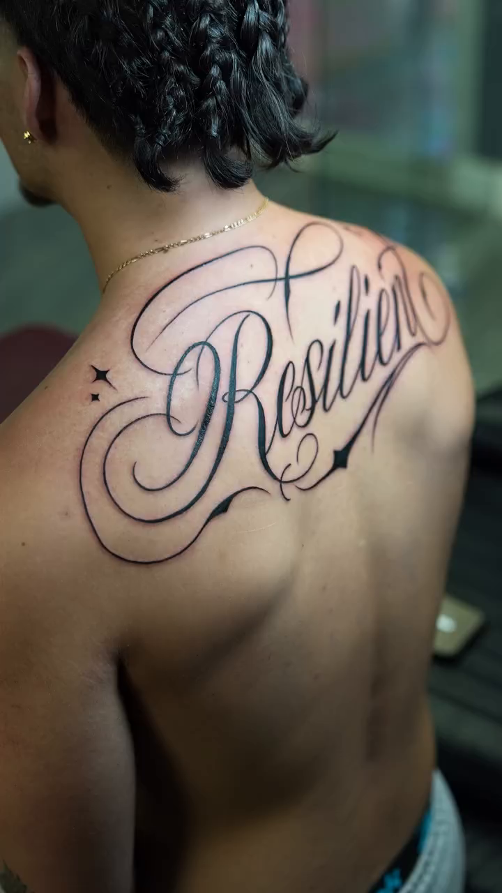 Tattoo by @adriantattoohlg — lettering_script