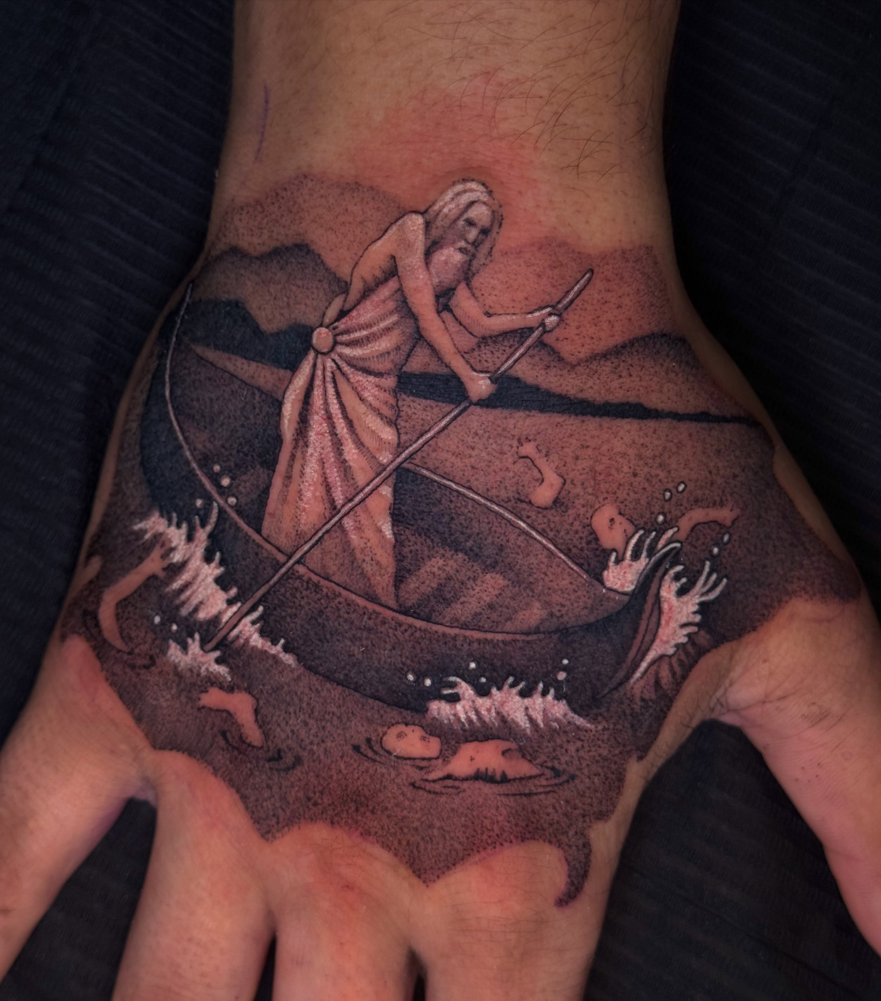 Tattoo by @goodgriefmarina — dotwork, realism