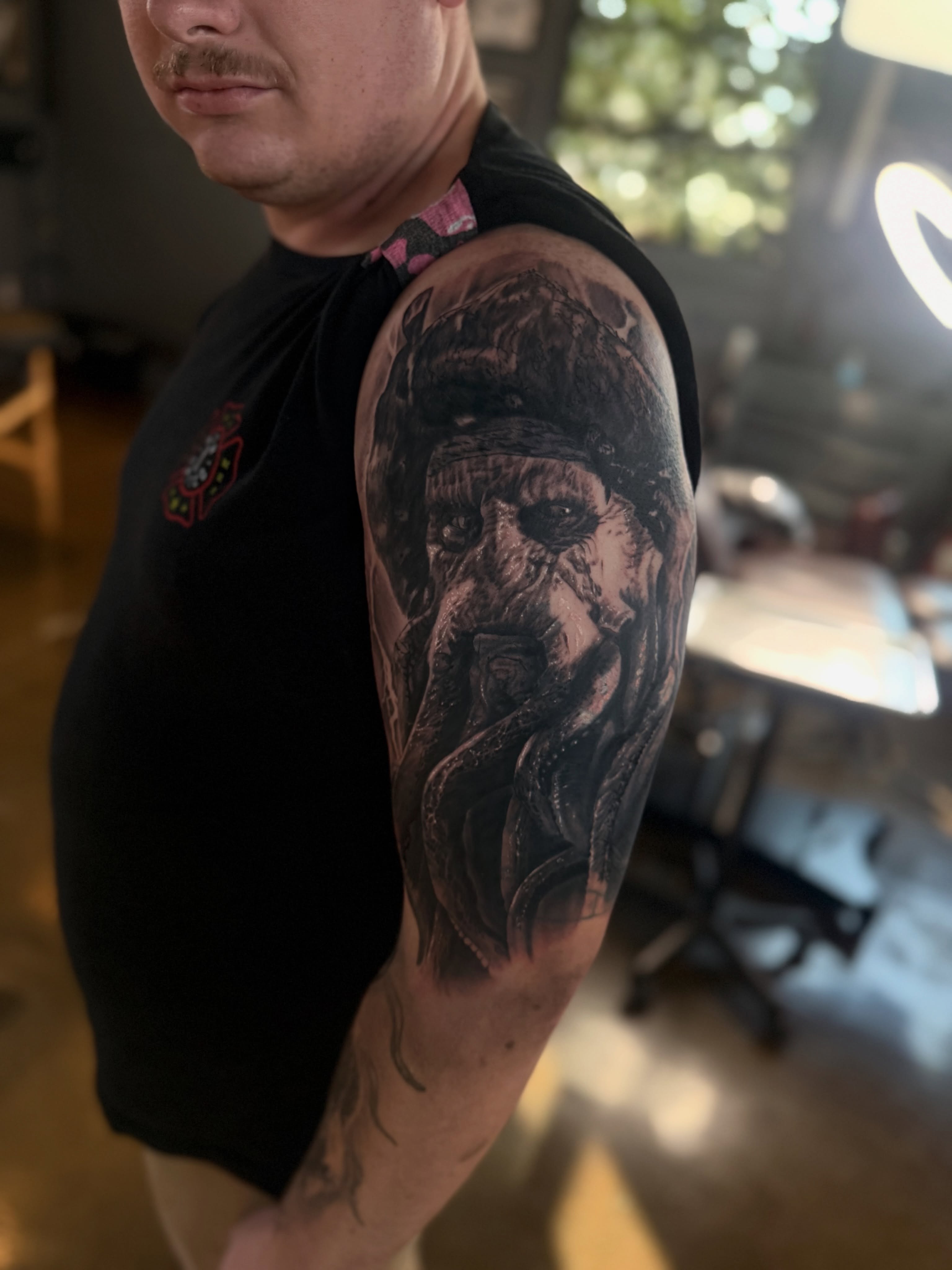 Pirate realism tattoo on the forearm by Miles Haysmith