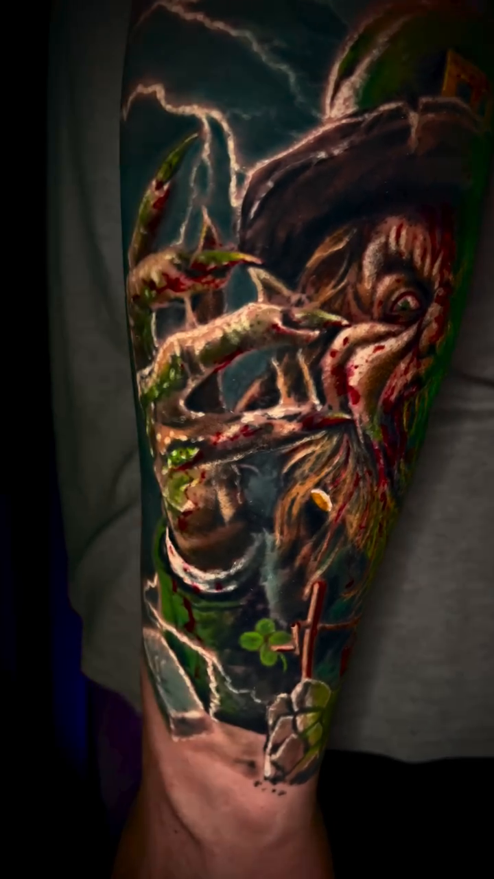 Tattoo by @ghostbutchertattoos — dark_realism, trash_polka