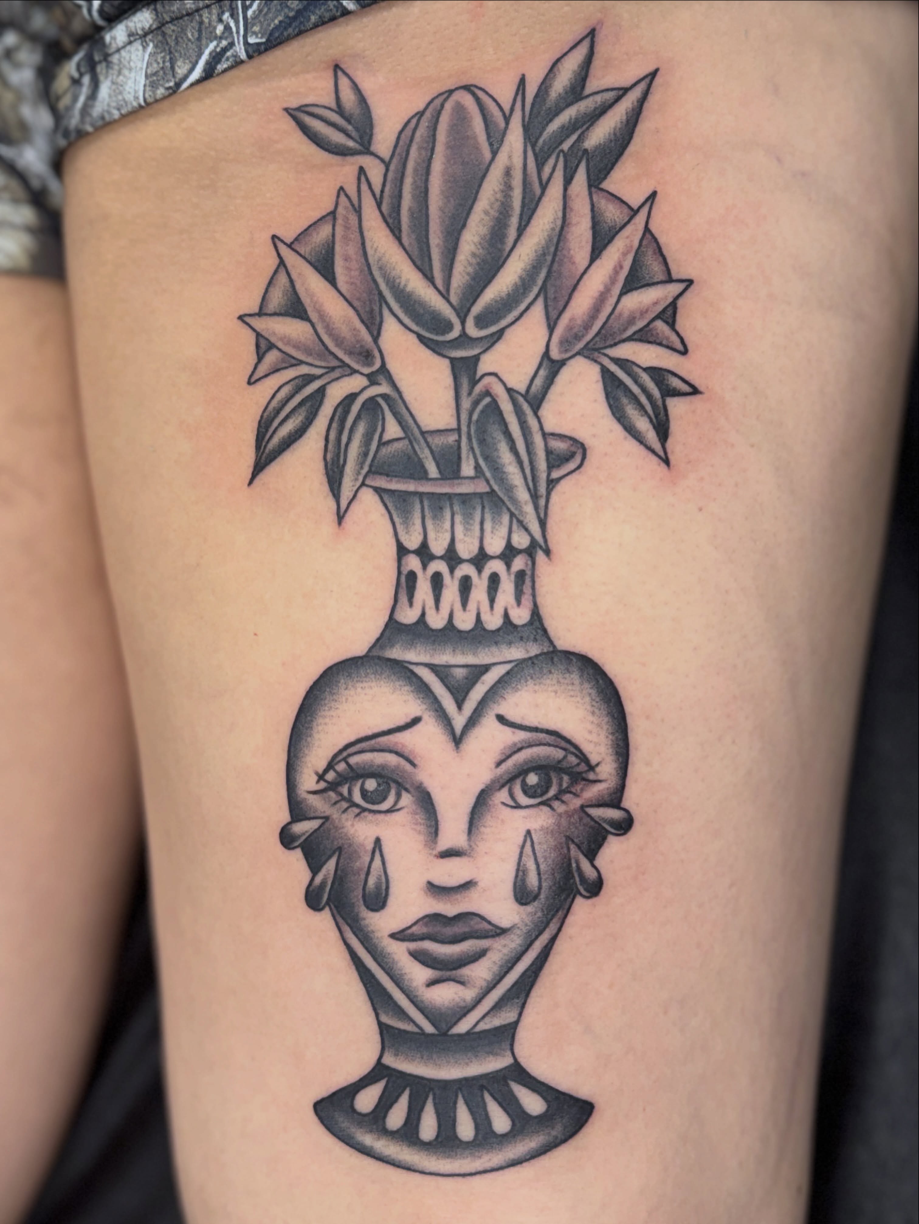 Tattoo by @starahtattoo — american_traditional, black_and_grey