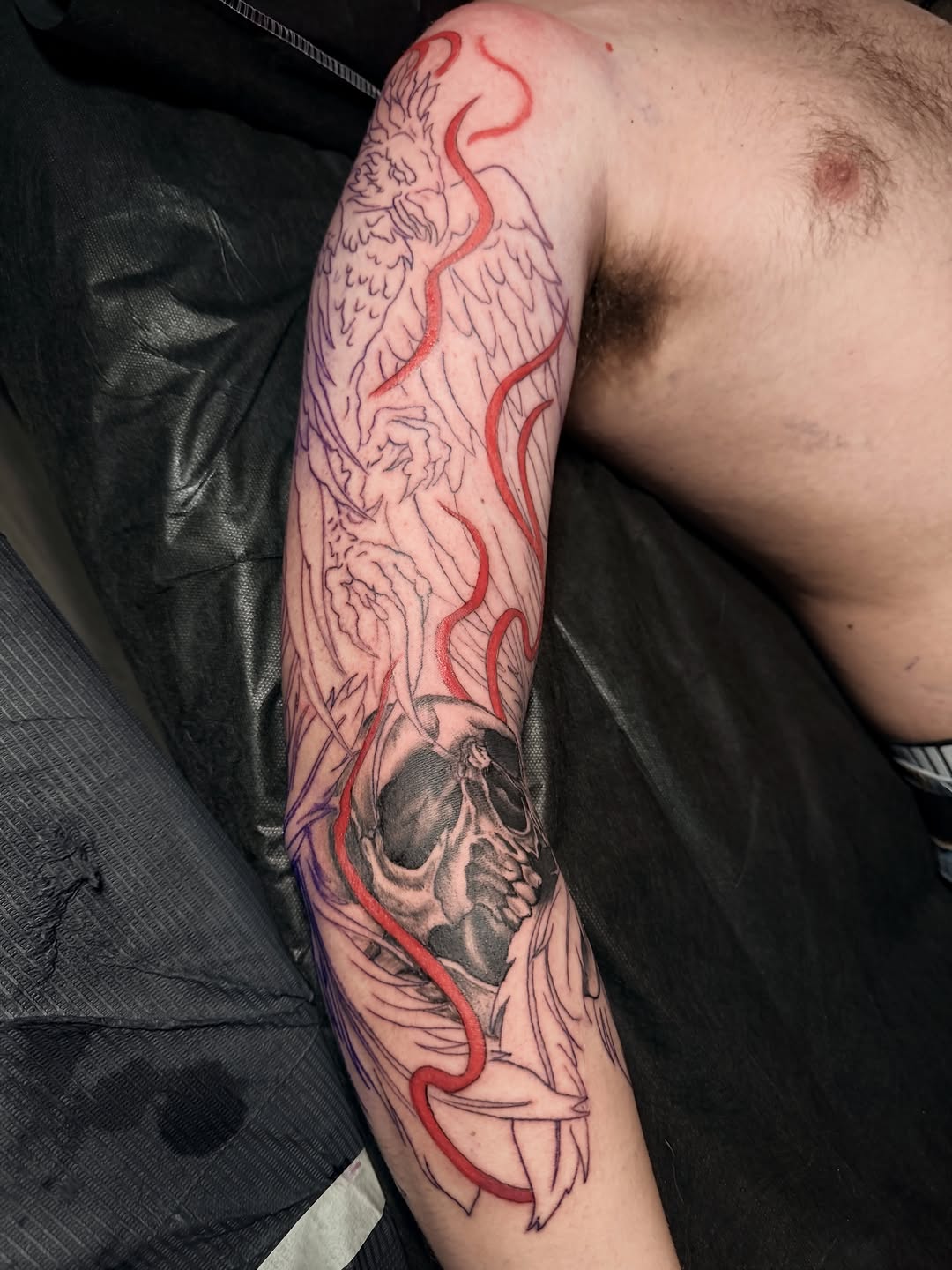 Tattoo by @noahmorristattoos — black_and_grey, realism