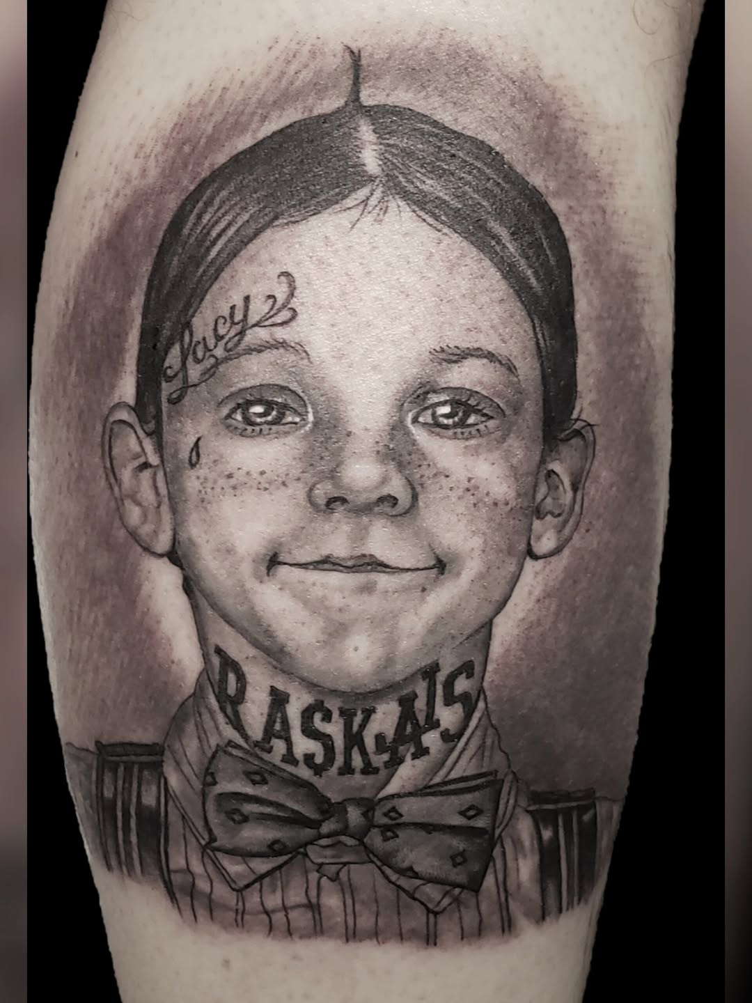 Tattoo by @lmt_customink — realism, lettering_script
