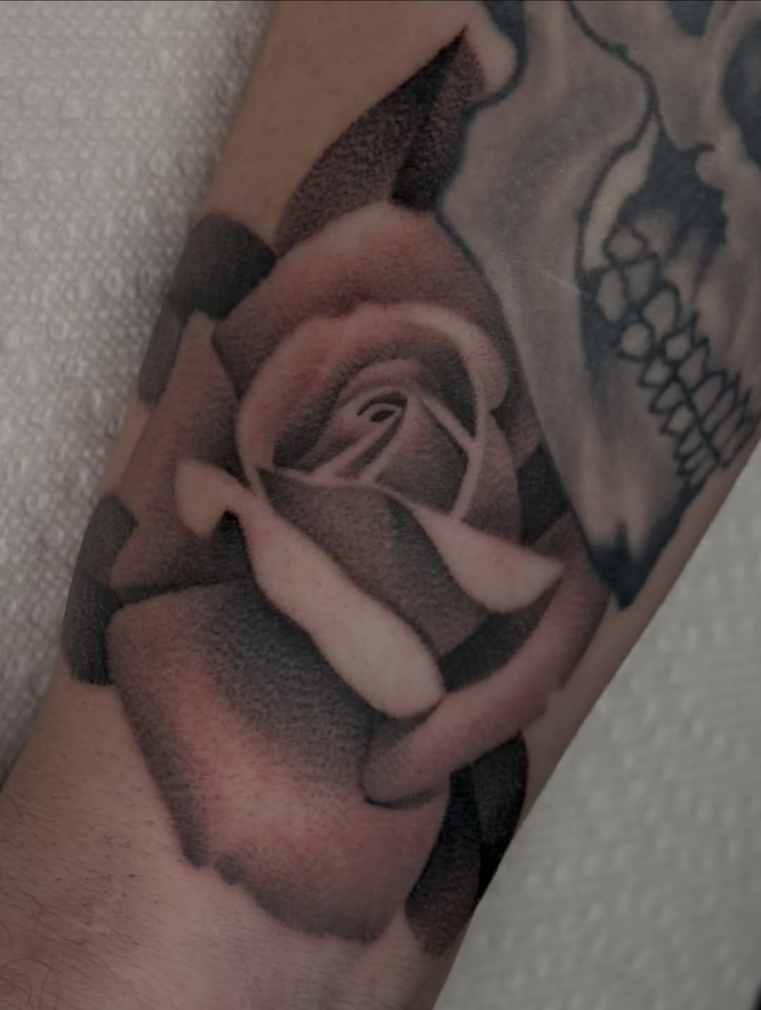 Tattoo by @katiektattoos — black_and_grey, dotwork