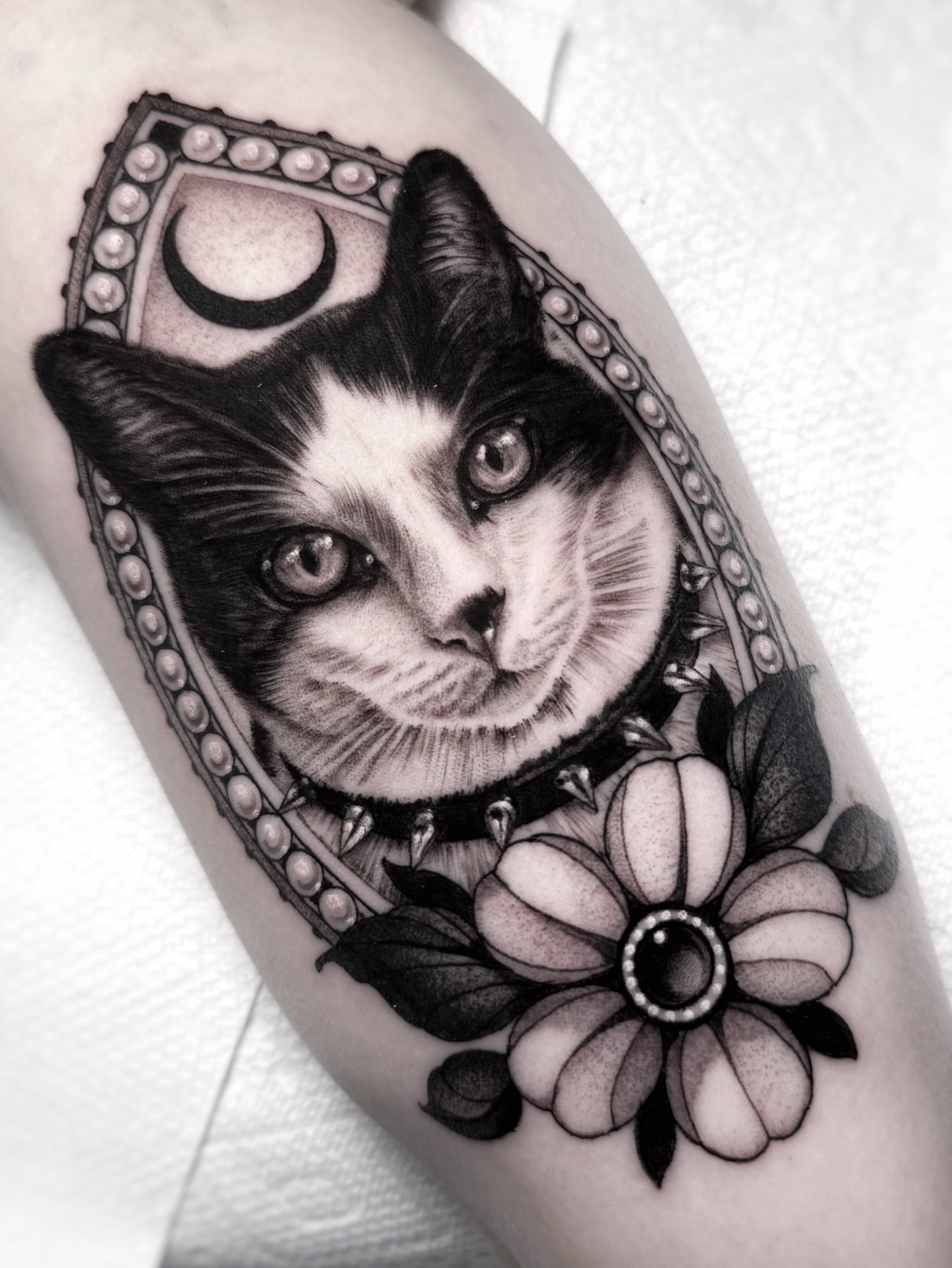 Tattoo by @ninjakixxtattoo — black_and_grey, realism