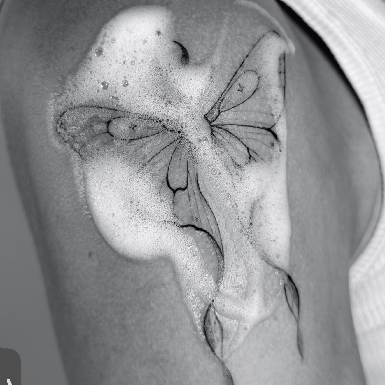 Insect dotwork tattoo on the shoulder by Marisa Martello, Nashville, Tennessee