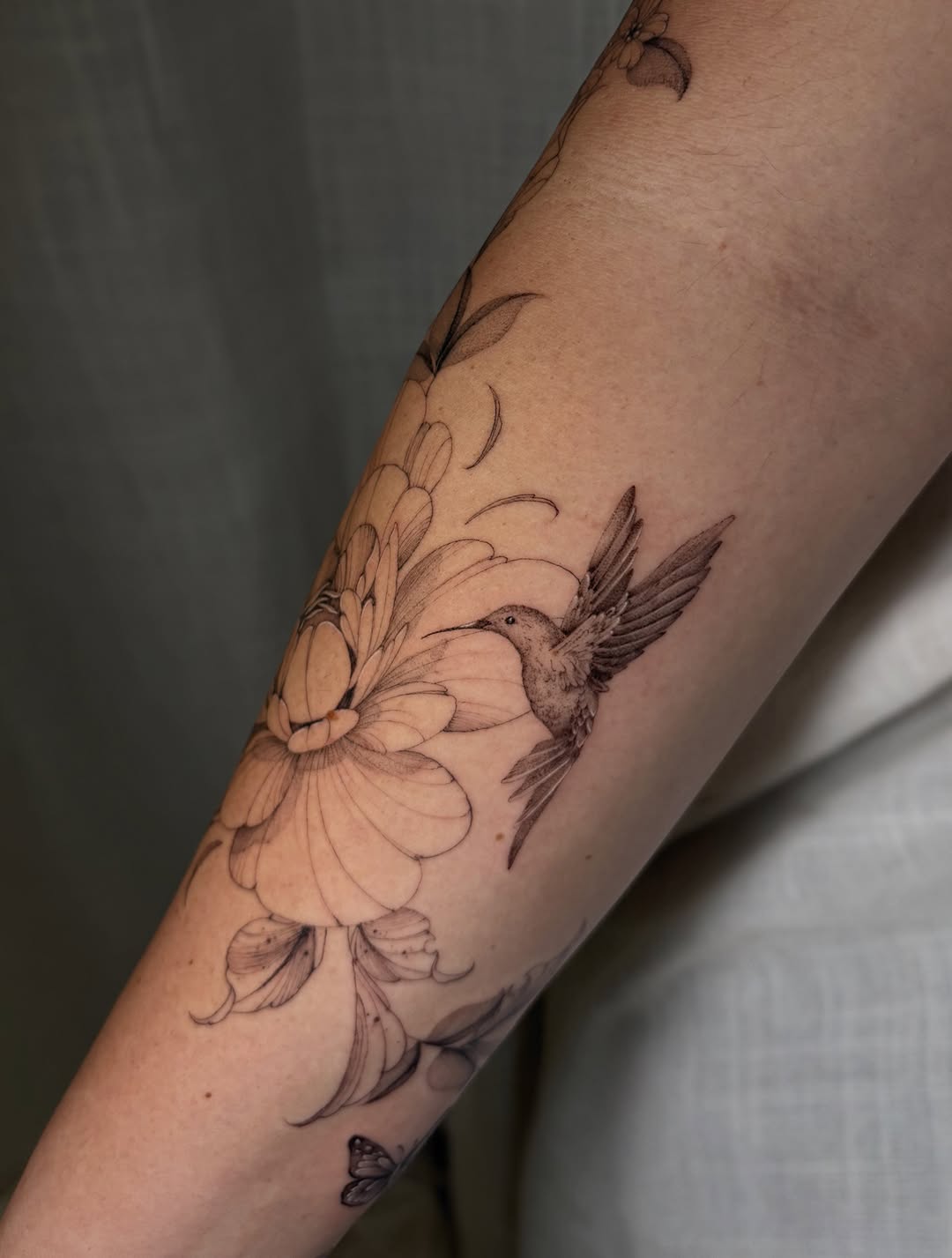 Tattoo by @inkbyjustene — fine_line, black_and_grey