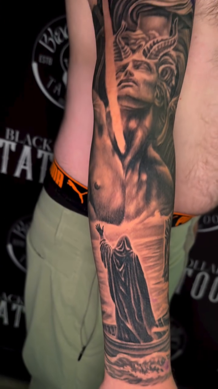 Mythological figures and creatures realism tattoo by InkFloyd Roith