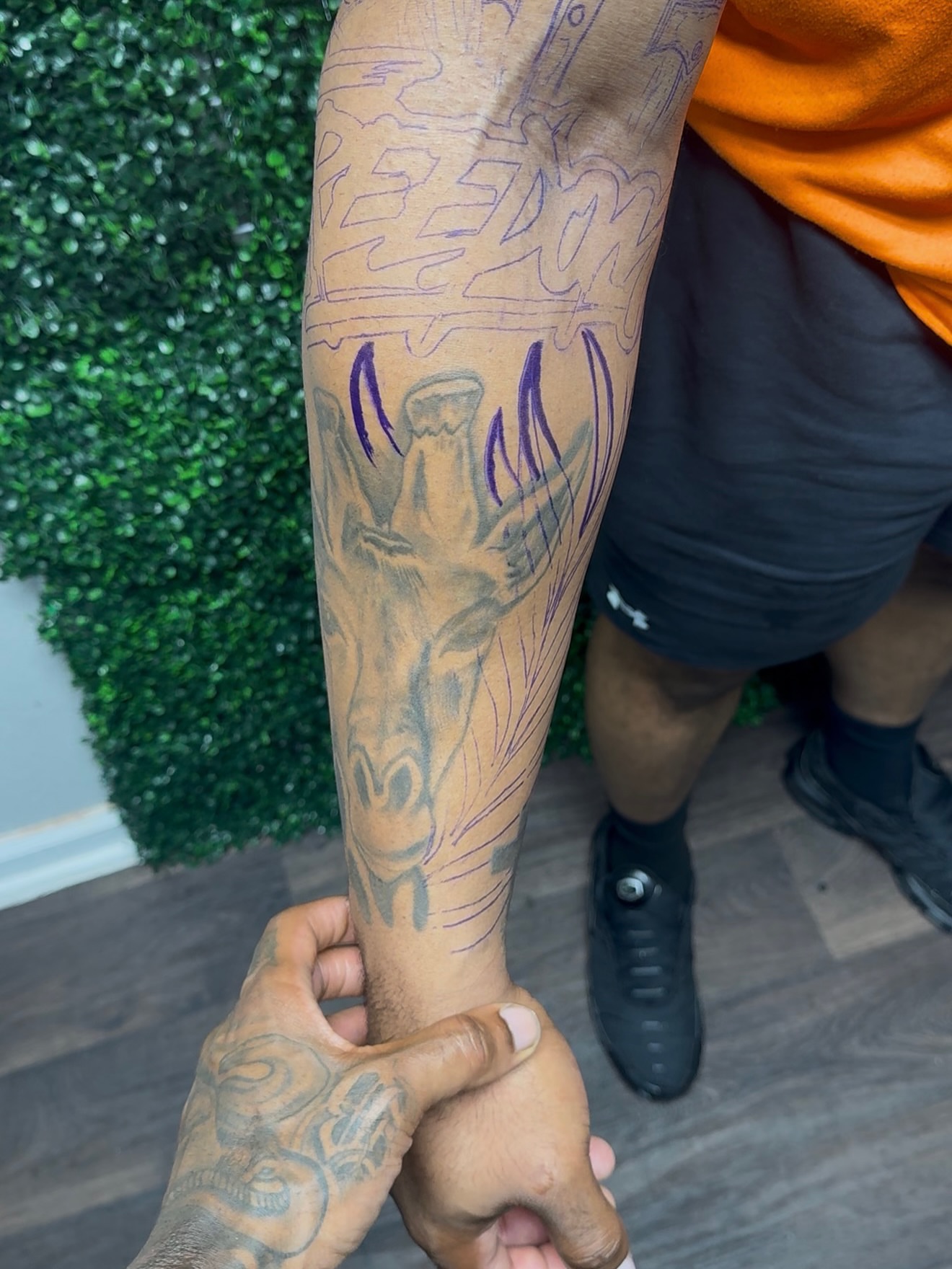 Bull American traditional tattoo on the forearm by Deonte Dwayne Durham