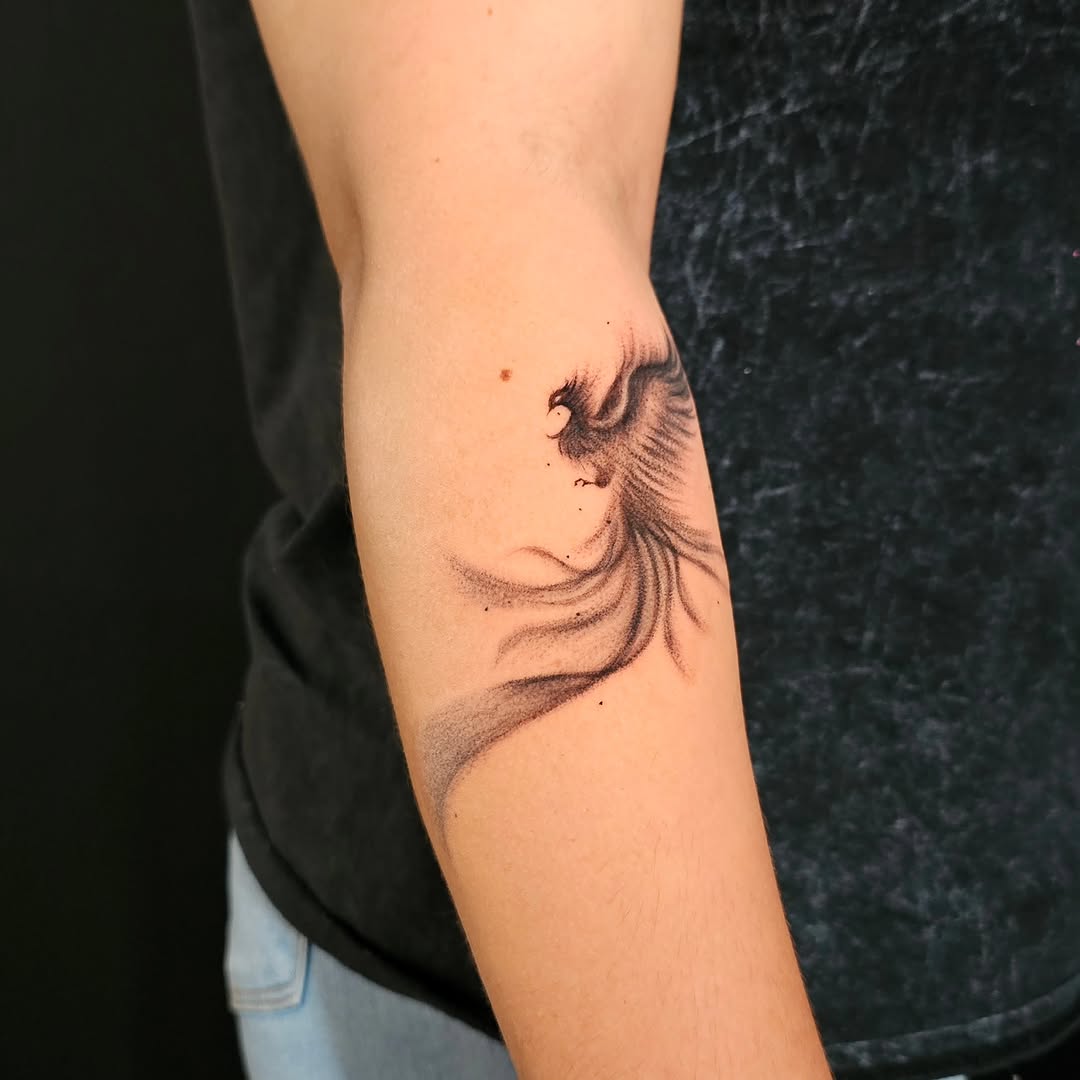 Tattoo by @linktattoo_lily — dotwork, black_and_grey