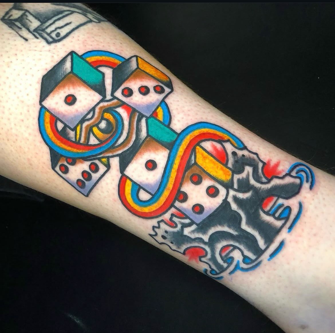 Tattoo by @fktattoos — american_traditional, geometric