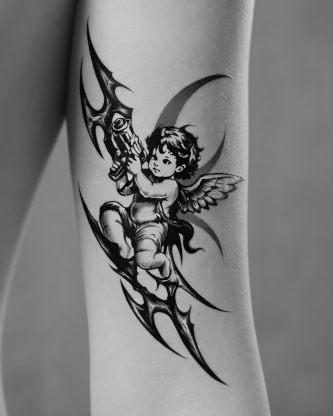 Tattoo by @snako_tattoo — black_and_grey, dark_realism