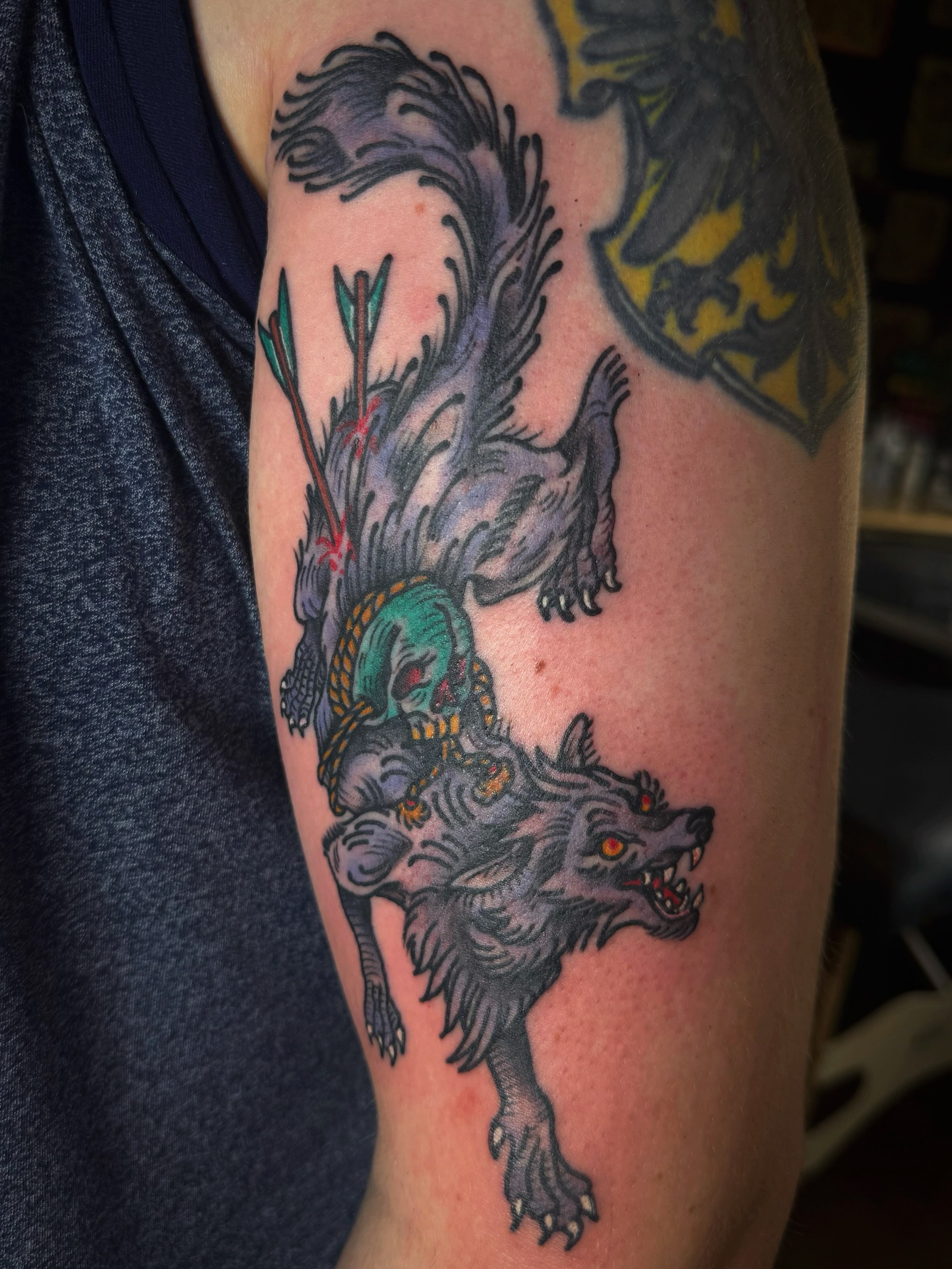 Tattoo by @jenderella — american_traditional, dark_realism