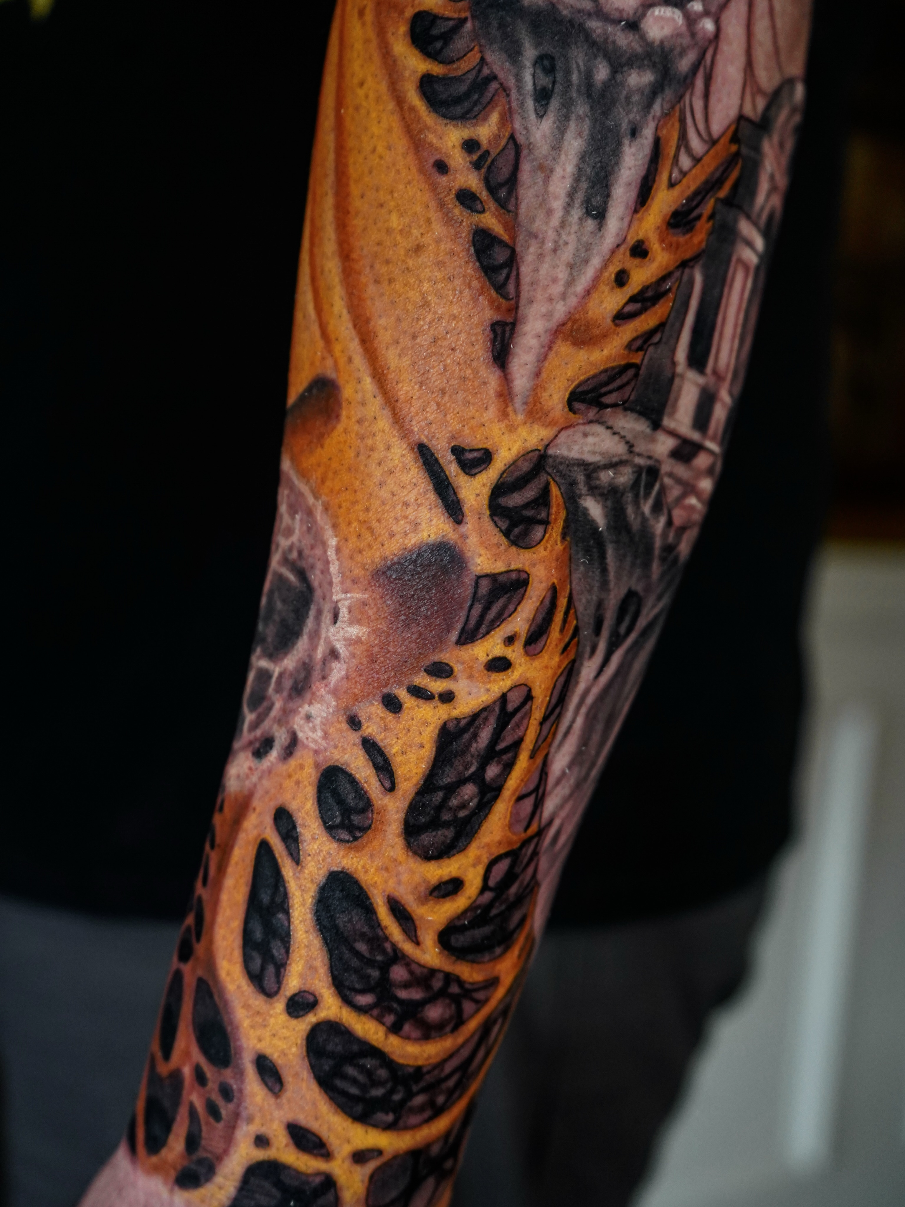 Geometric pattern geometric tattoo on the forearm by Sunny Sunseri