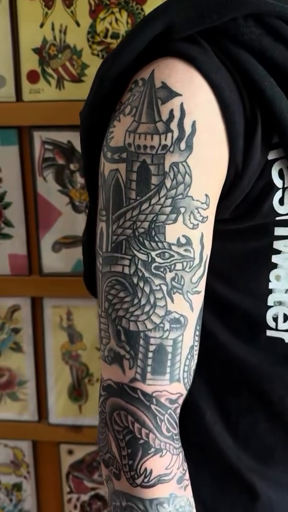 Tattoo by @tsmtattoo — japanese_irezumi, black_and_grey