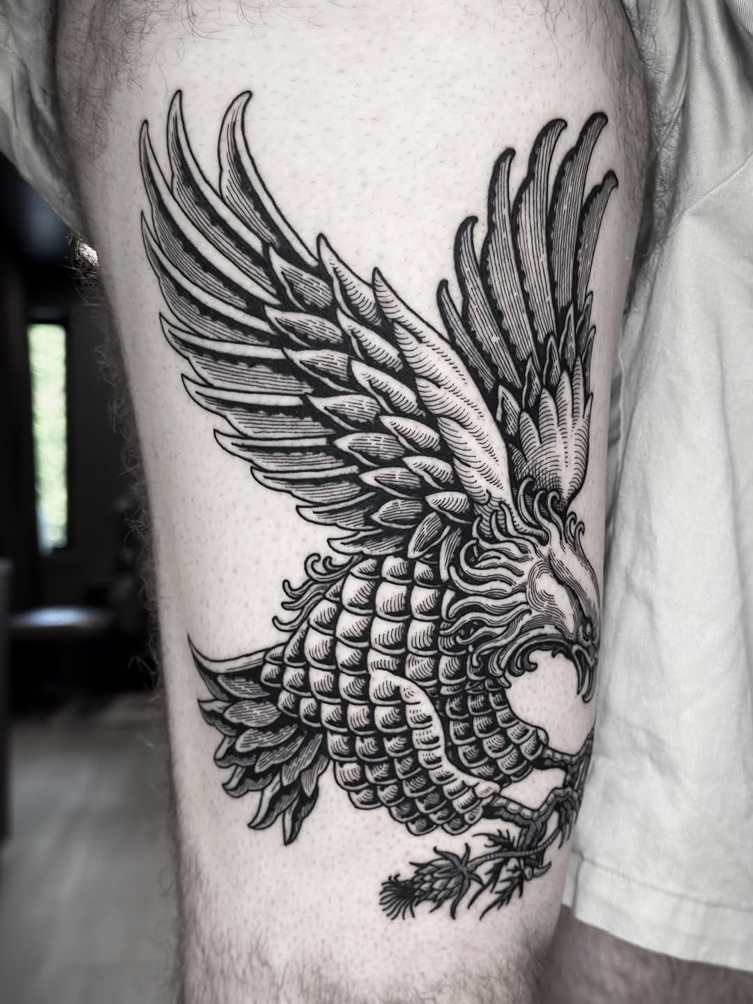 Tattoo by @dokk_vintage — black_and_grey, illustrative