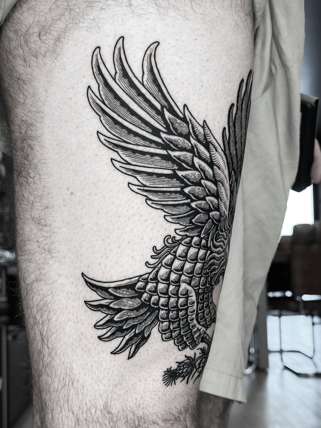 Tattoo by @dokk_vintage — black_and_grey, illustrative