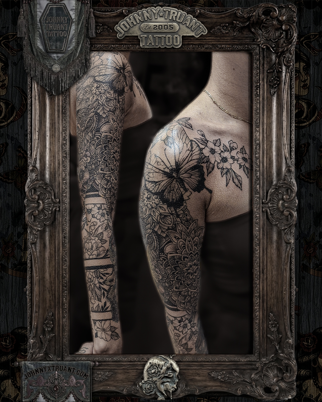 Tattoo by @johnnyxtruant — black_and_grey