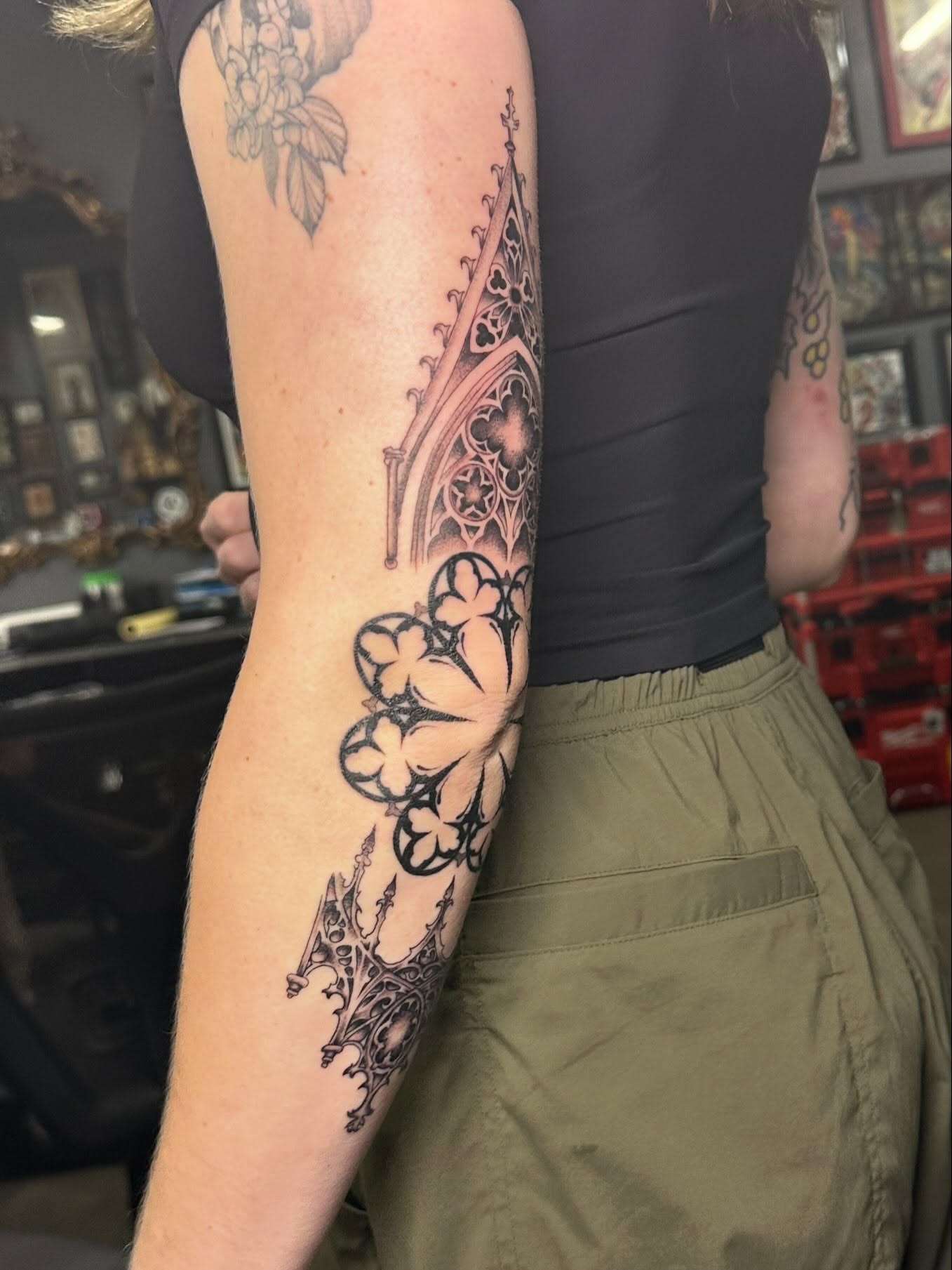 Tattoo by @fkkingwickedtattoos — black_and_grey, ornamental