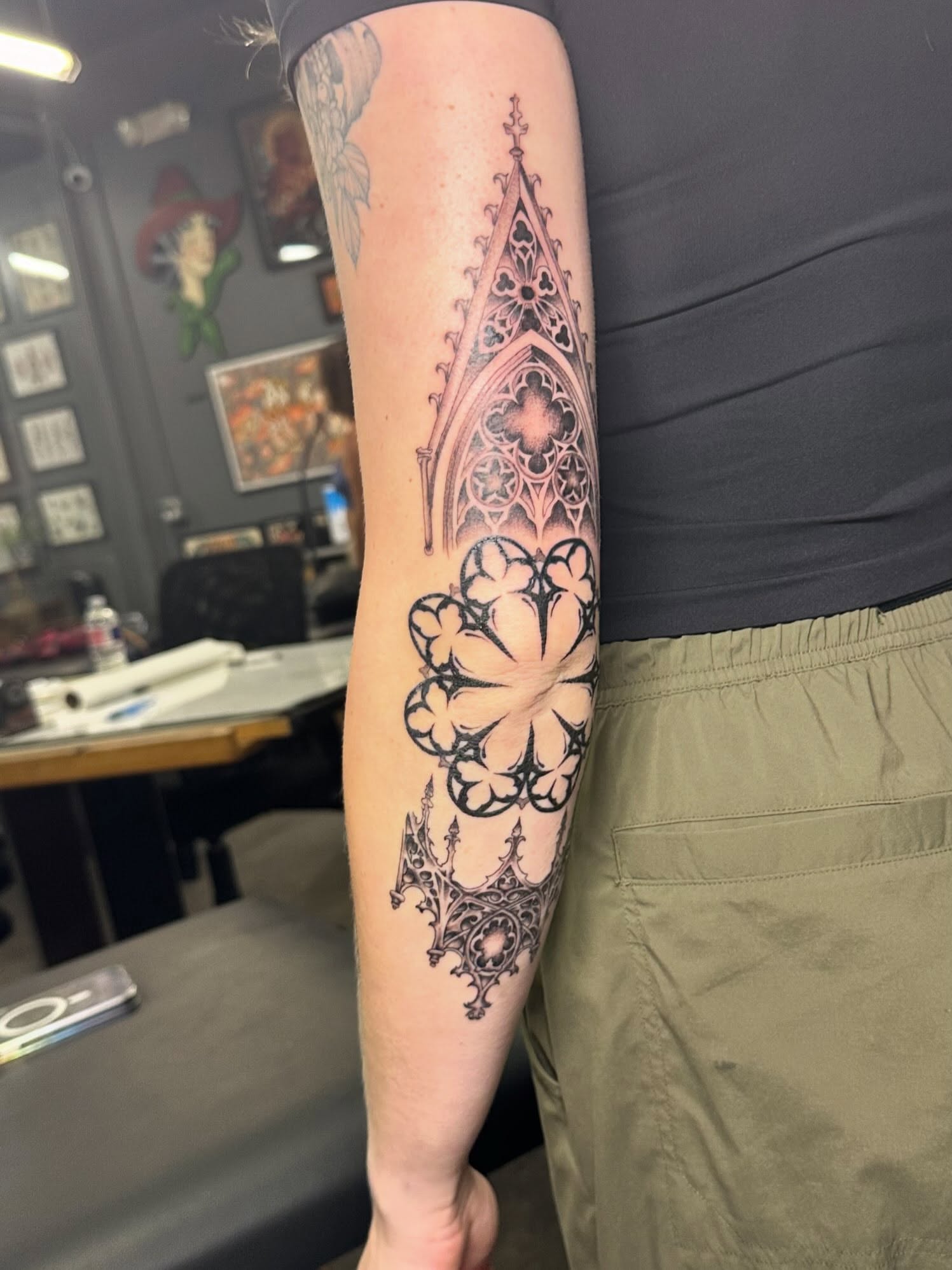 Tattoo by @fkkingwickedtattoos — black_and_grey, ornamental