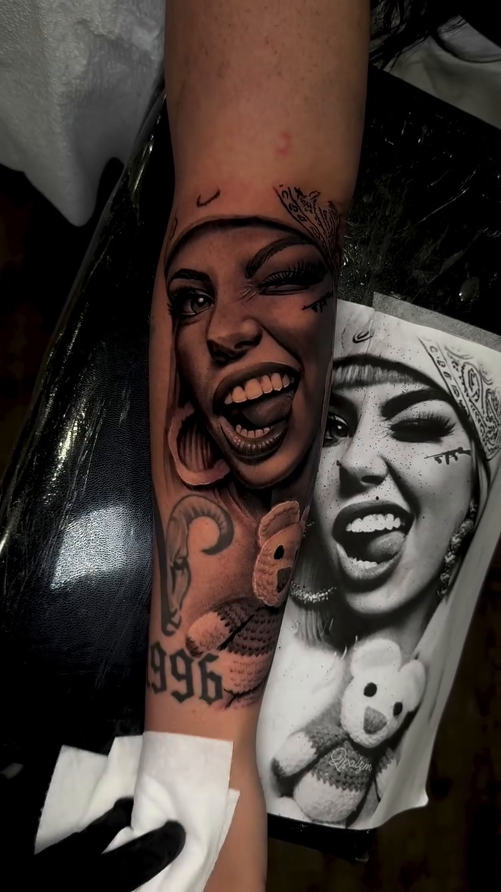 Tattoo by @smoke.tattoos — realism, black_and_grey