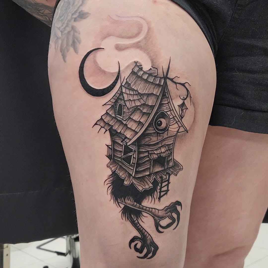 Tattoo by @jaugust.tattoos — dark_realism, blackwork