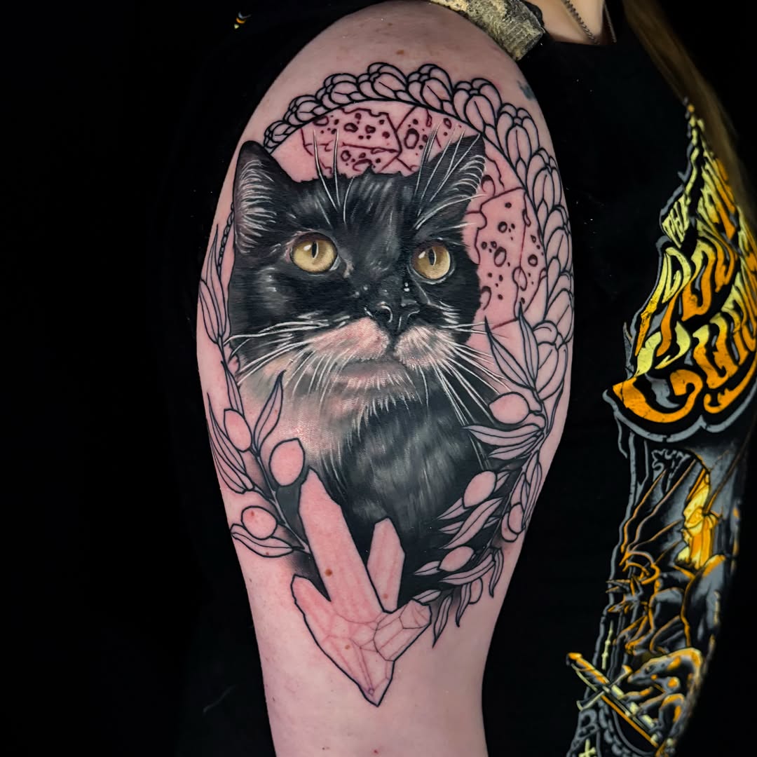 Tattoo by @sethholmestattoos — realism, black_and_grey