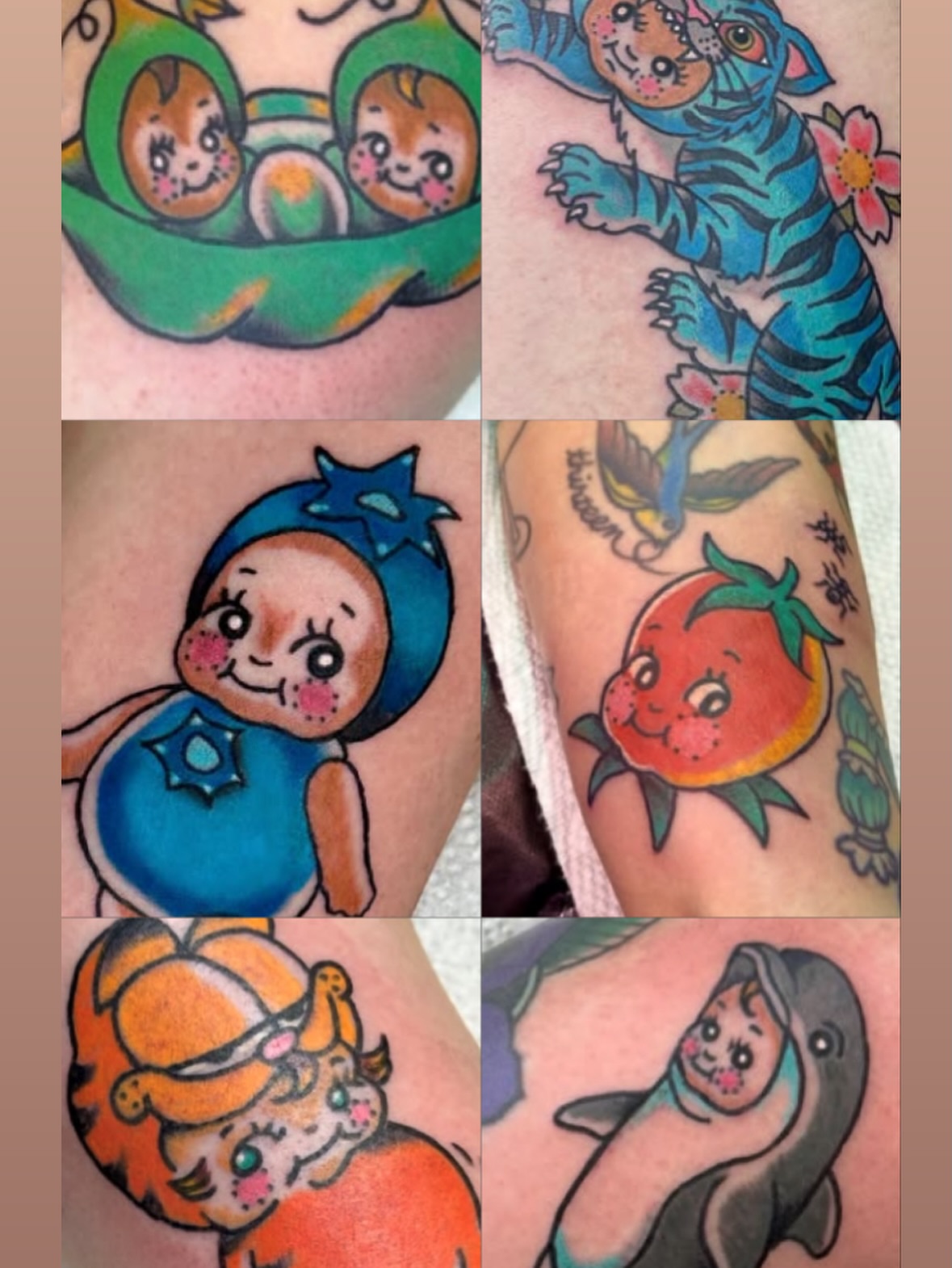 Tattoo collage American traditional tattoo by Erica Mirella