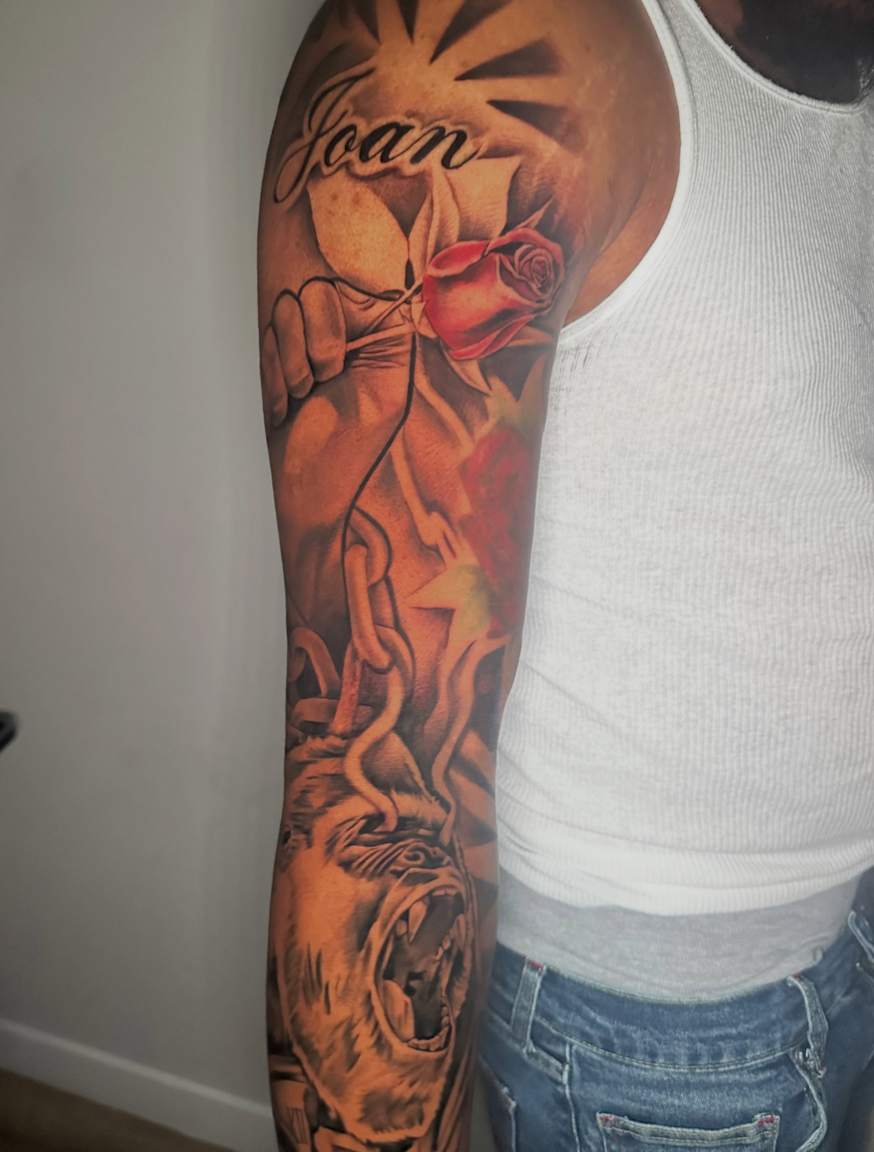 Chains and rose realism tattoo on the forearm by I Am Mawlo! Welcome Fellow Mawlonians
