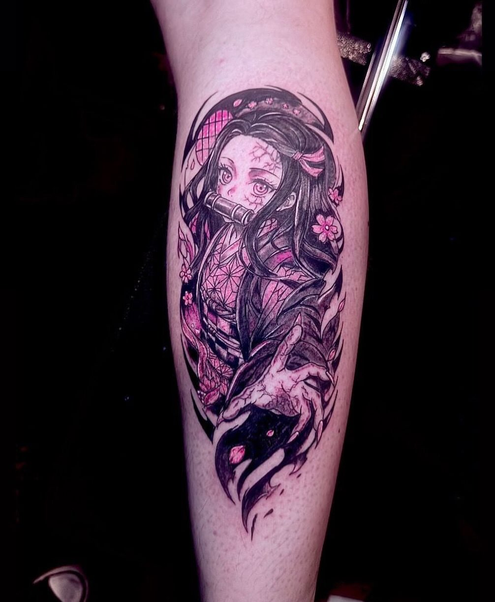 Tattoo by @stigmatat2 — anime, dotwork