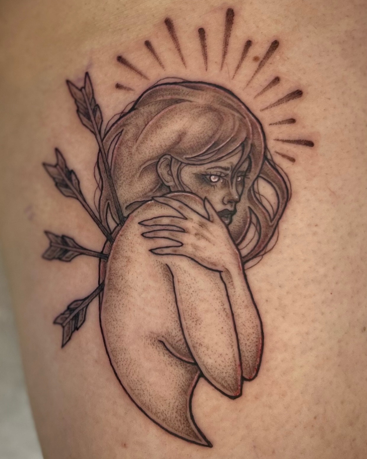 Tattoo by @olympe_ktattoos — black_and_grey