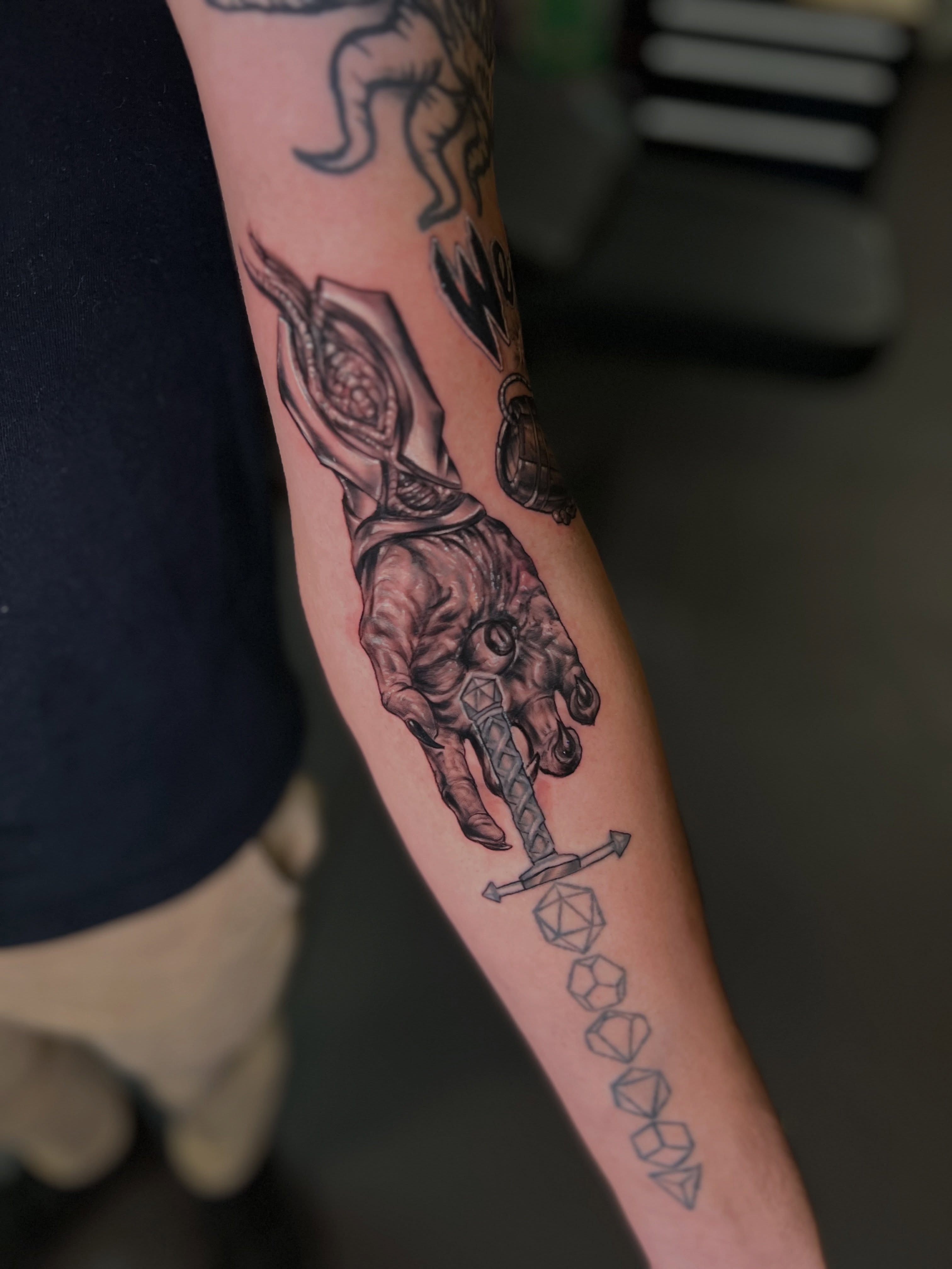Tattoo by @joshgreentattoo — geometric, realism