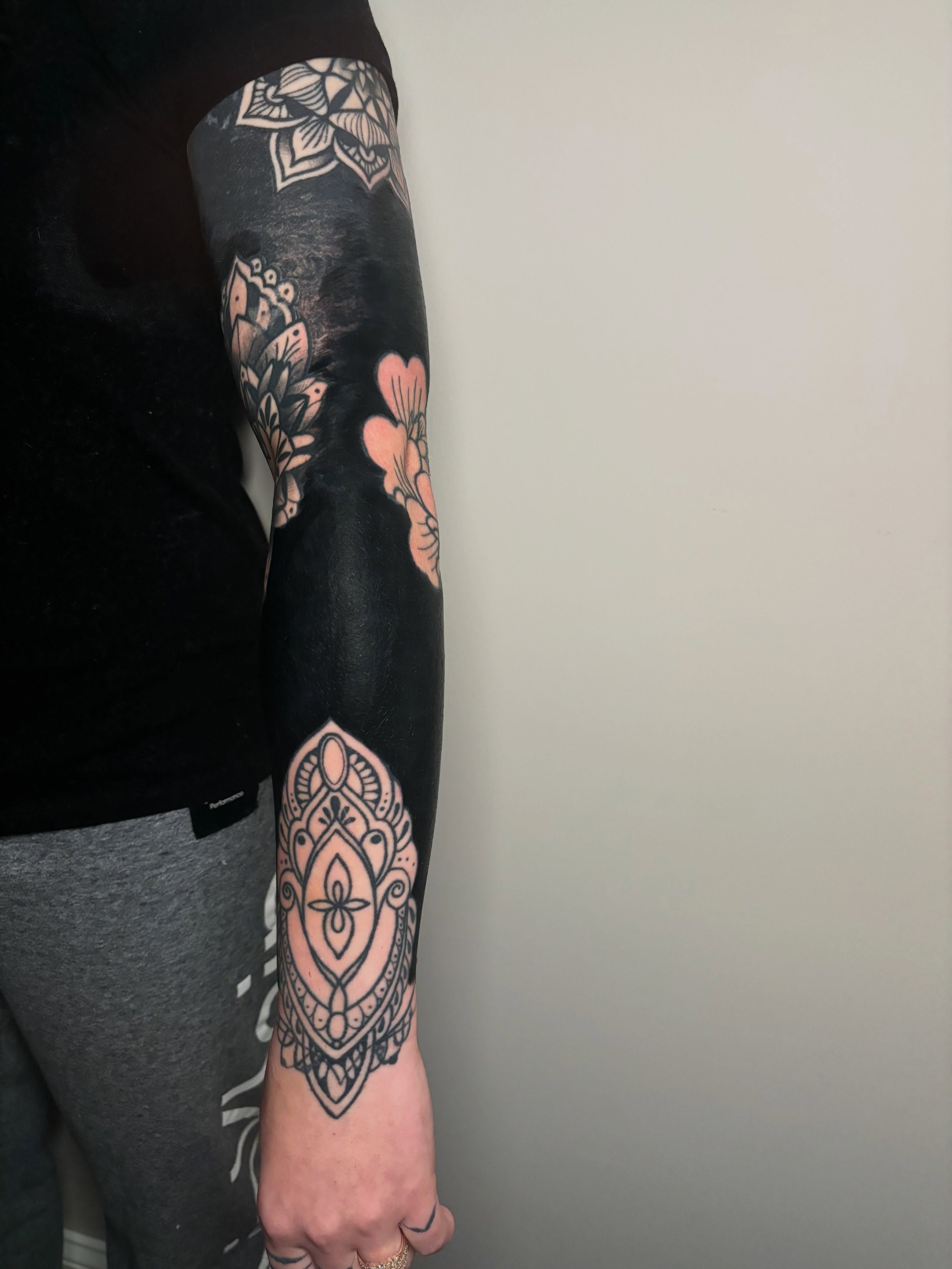 Mandala geometric tattoo on the forearm by Aubri Aunna