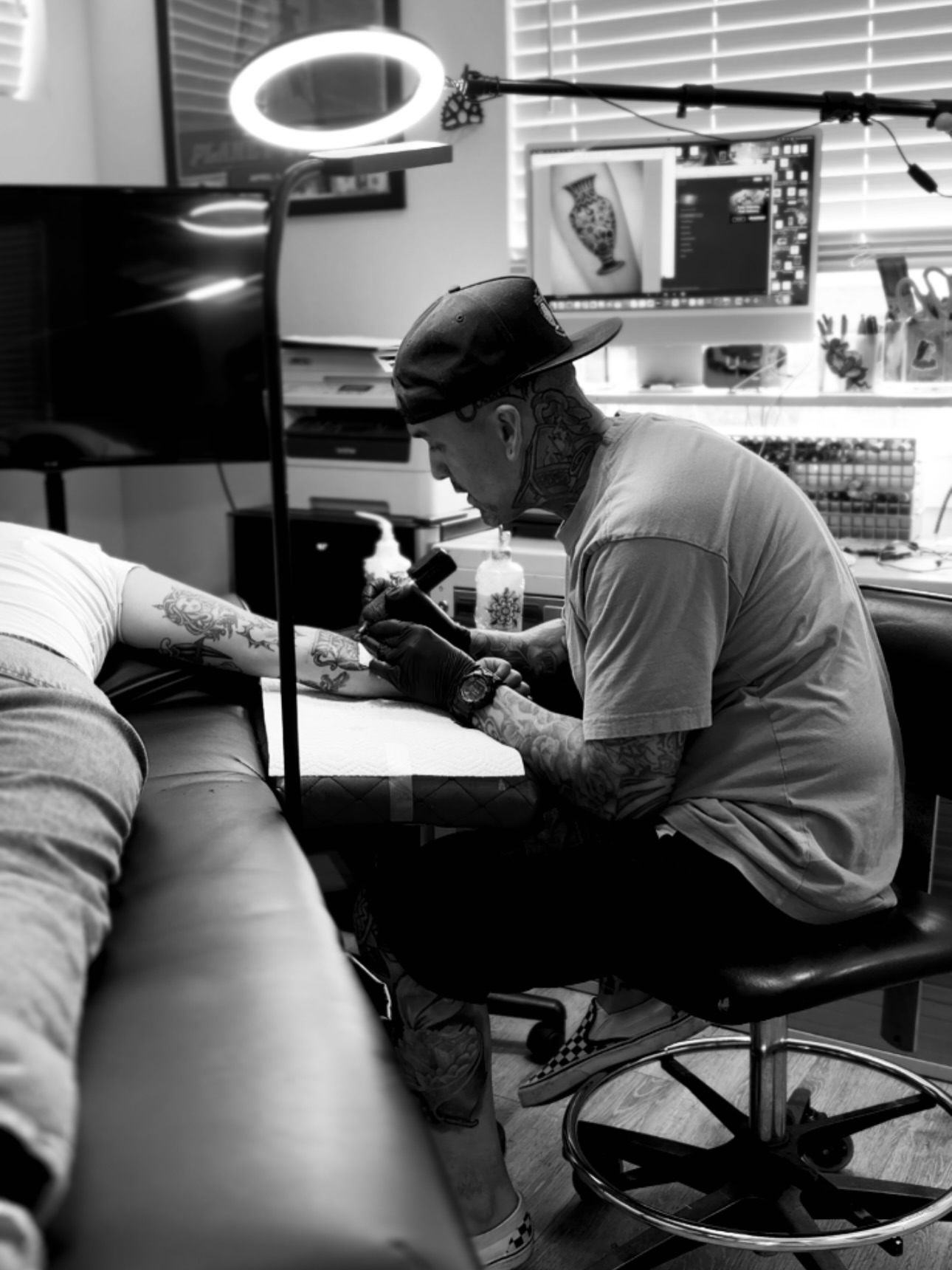 Tattoo artist black and grey tattoo on the upper arm by James ⚡️ Tattoo Artist