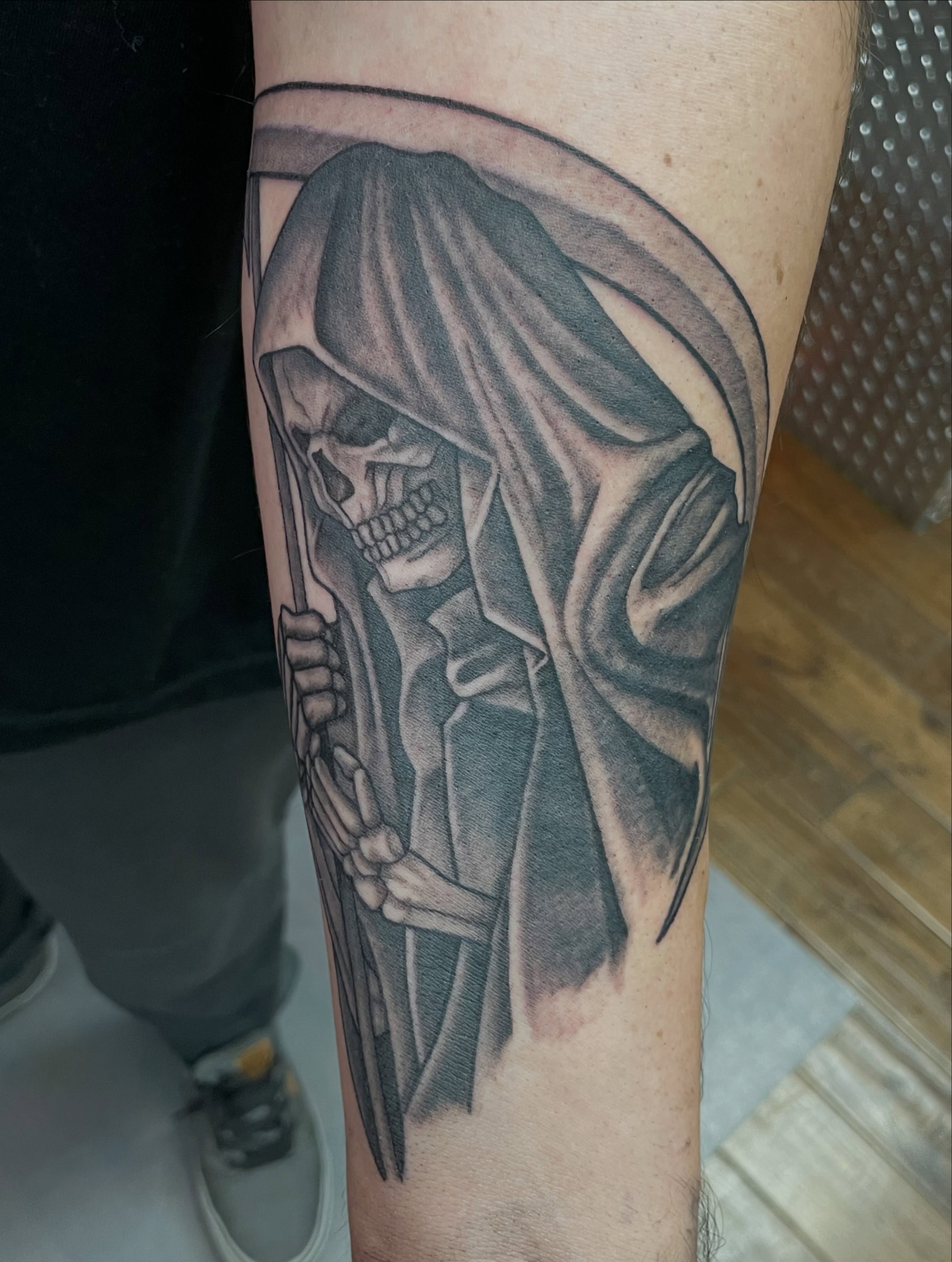 Tattoo by @mosestattoos — black_and_grey, realism