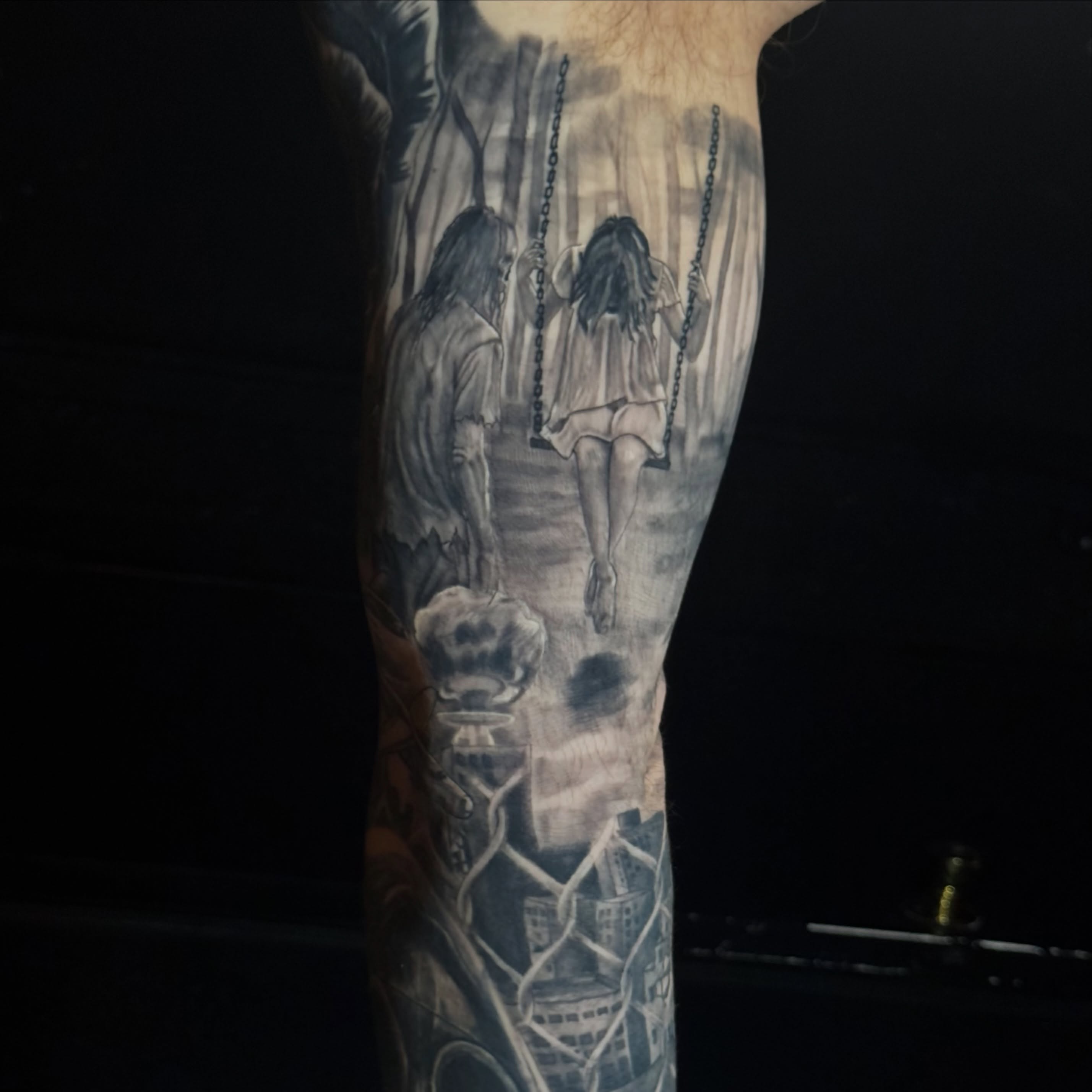 Tattoo by @tonywhodoestattoos — black_and_grey, realism