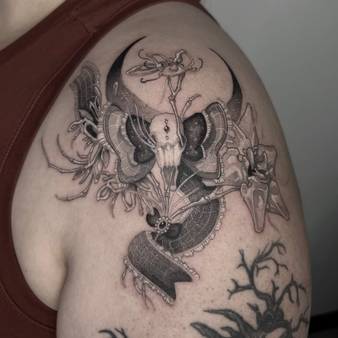 Tattoo by @amorfirme — dark_realism, black_and_grey
