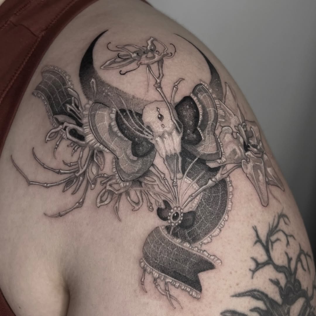Tattoo by @amorfirme — dark_realism, black_and_grey