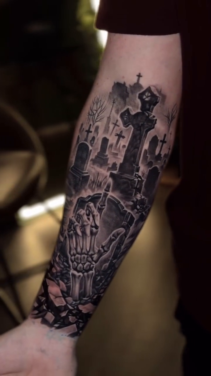 Tattoo by @zioninkz โ dark_realism, black_and_grey