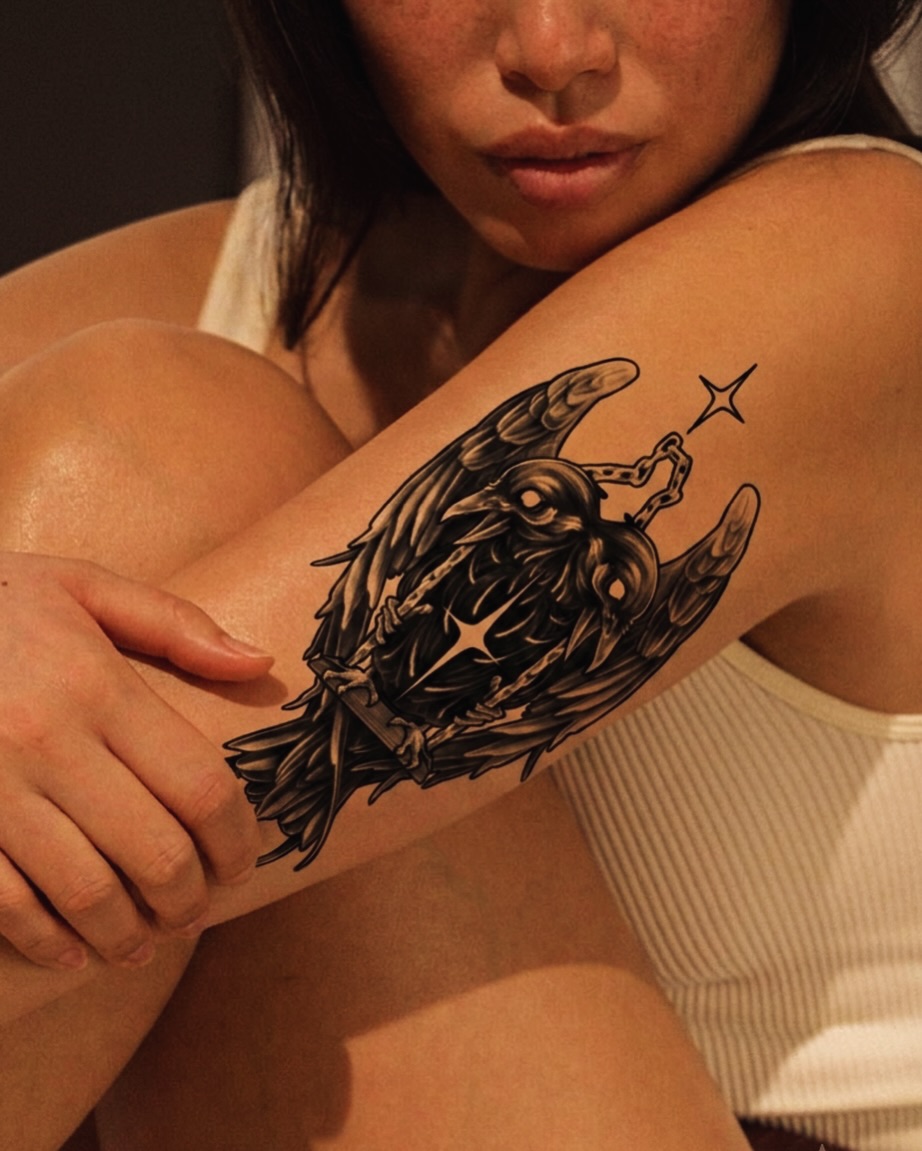Tattoo by @ink_eating β black_and_grey, dark_realism