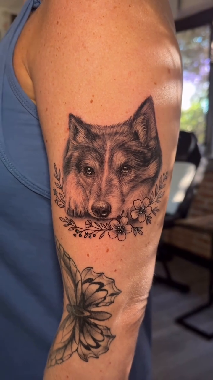 Tattoo by @tiffany_tattoo_ — realism, black_and_grey