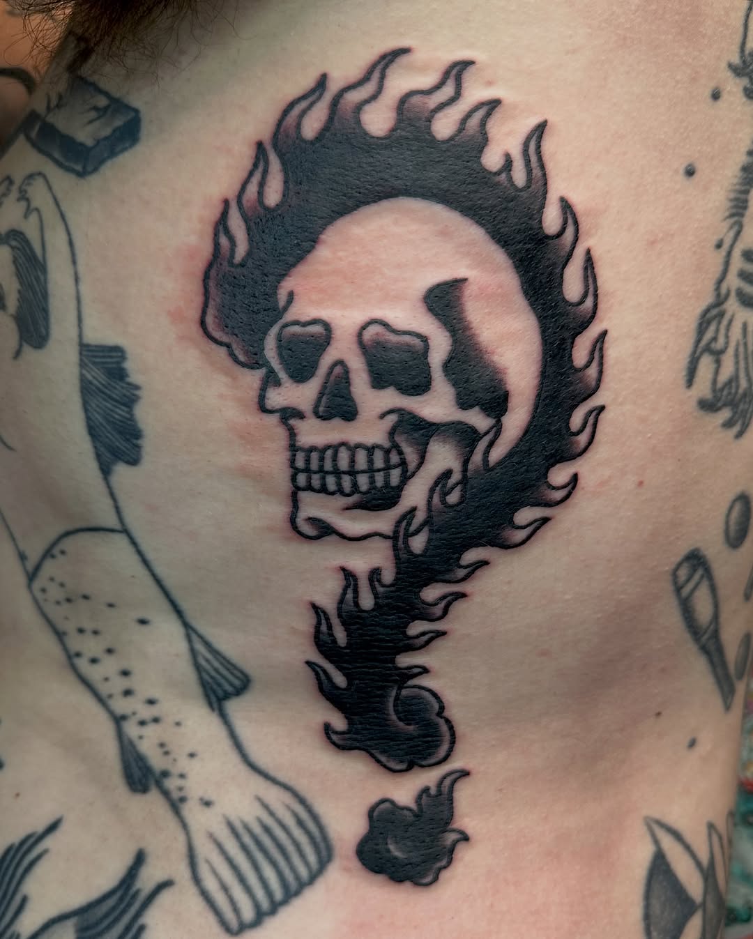 Tattoo by @lurkdiggler — american_traditional, blackwork