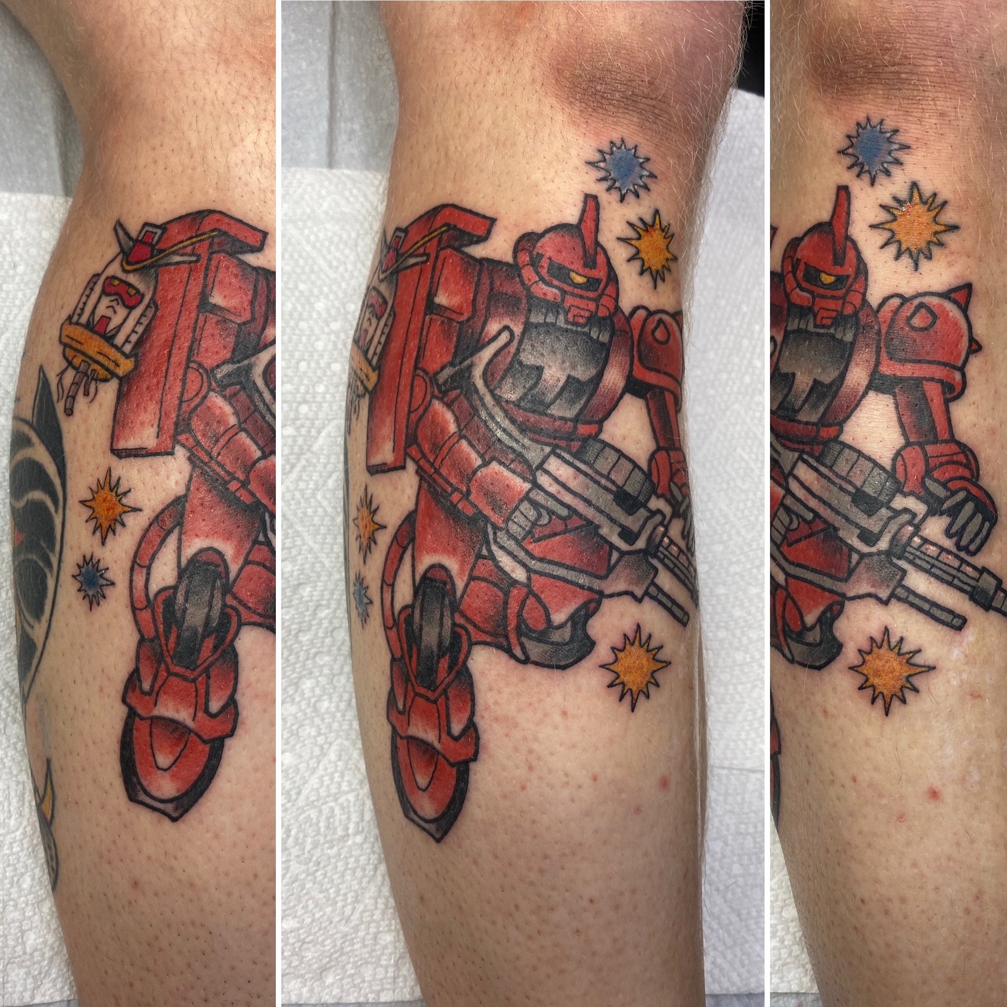 Mecha robot American traditional tattoo on the forearm by Mike Gorman - Portland Maine Tattoo Artist, Portland, Maine