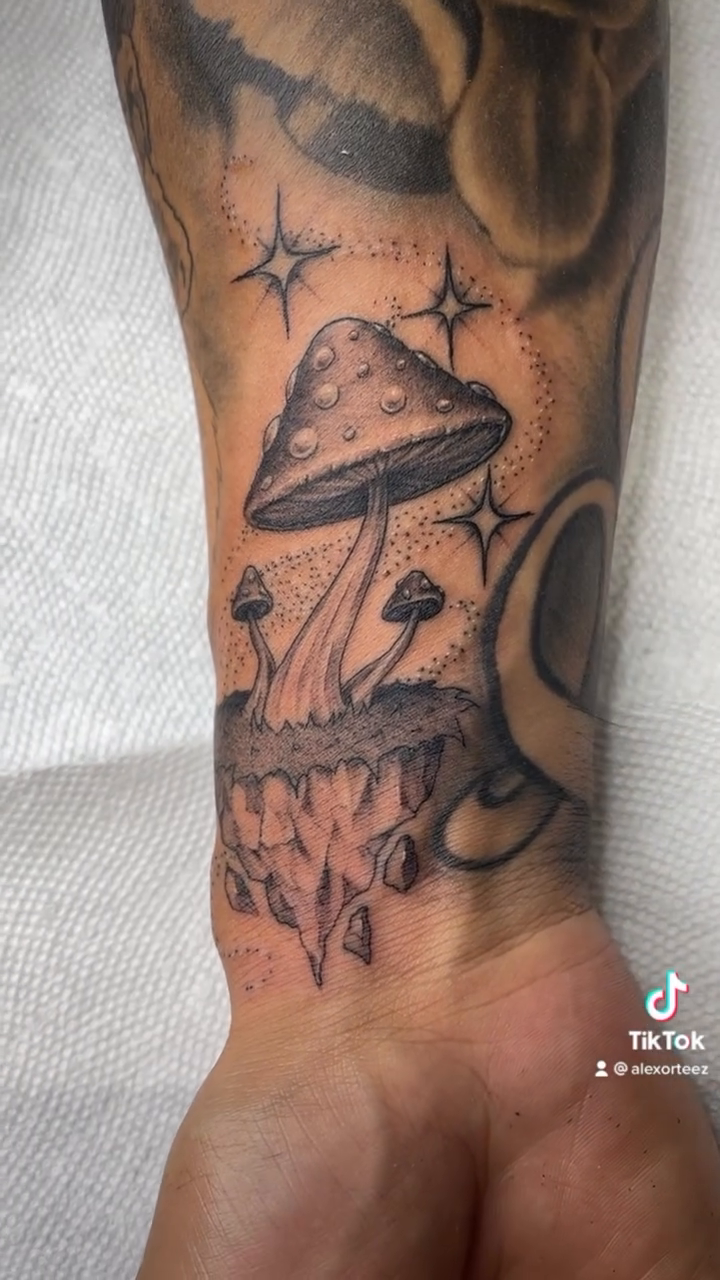 Tattoo by @alexorteez — black_and_grey, dotwork