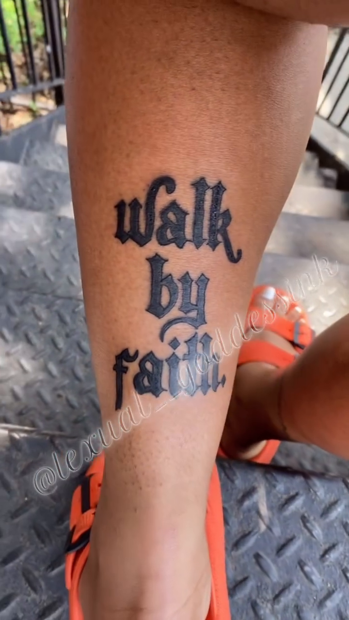Tattoo by @lexual__goddessink — lettering_script