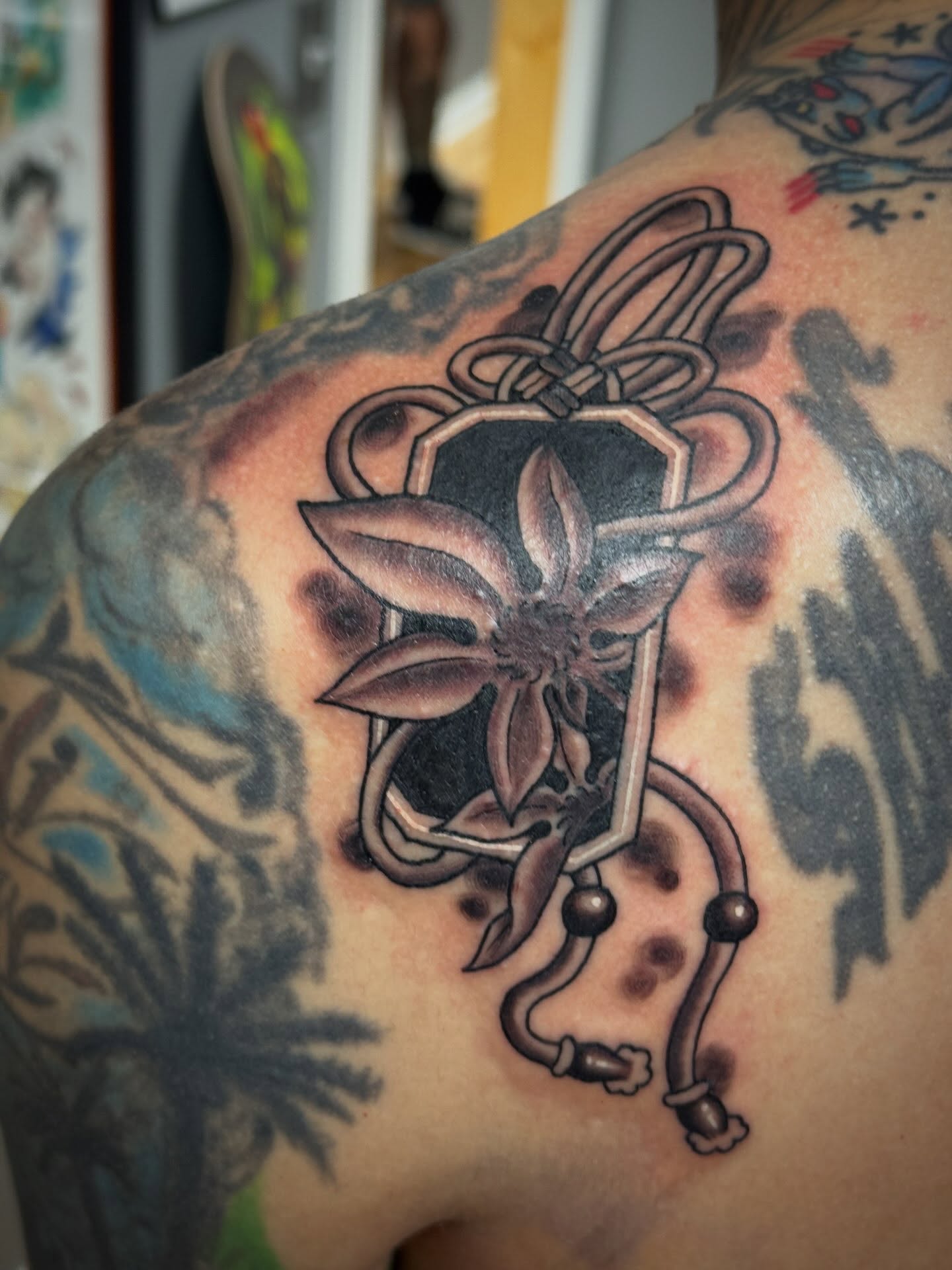Tattoo by @n8.balltattoos — geometric, black_and_grey