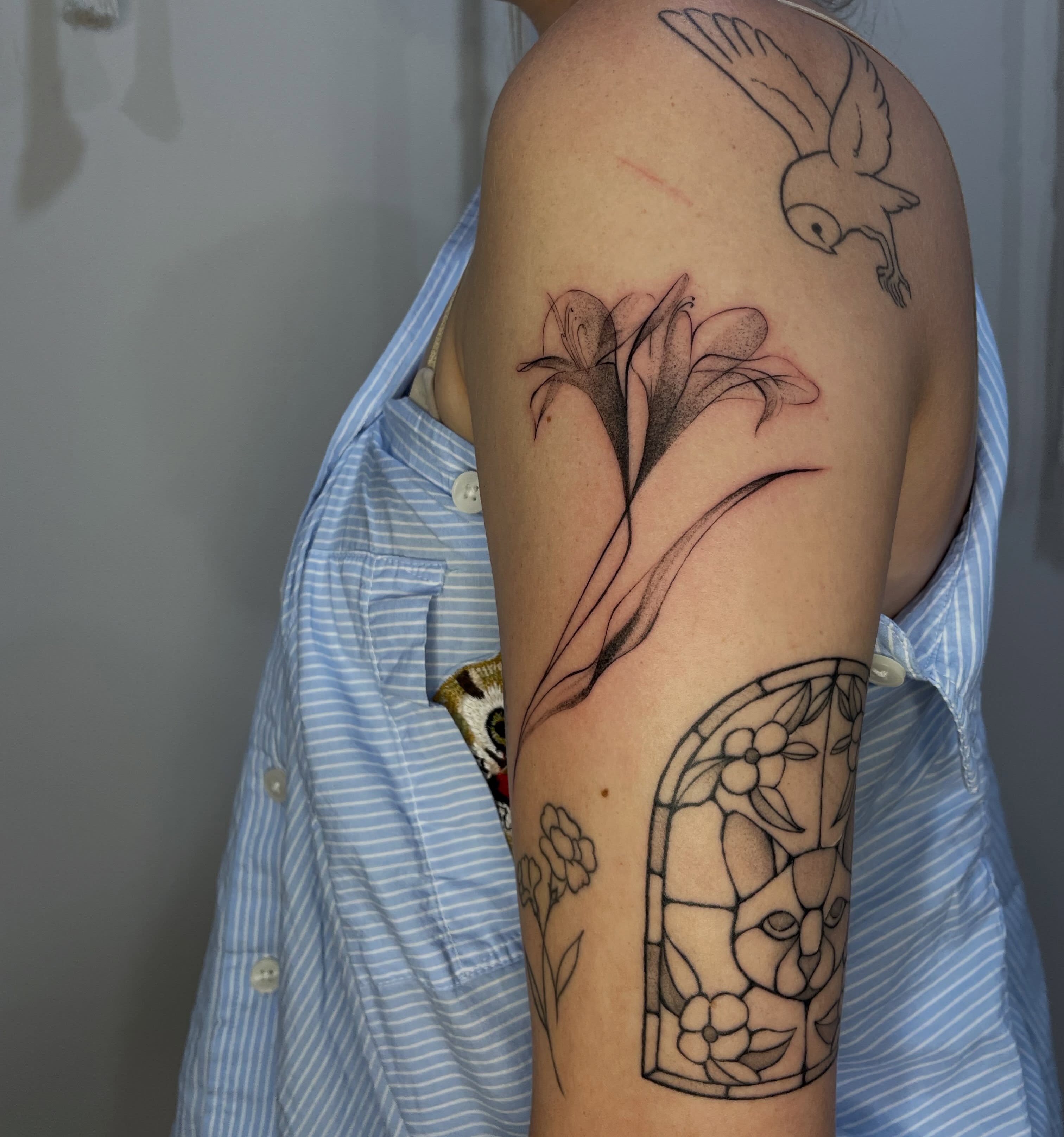 Tattoo by @ghostlypokes — black_and_grey
